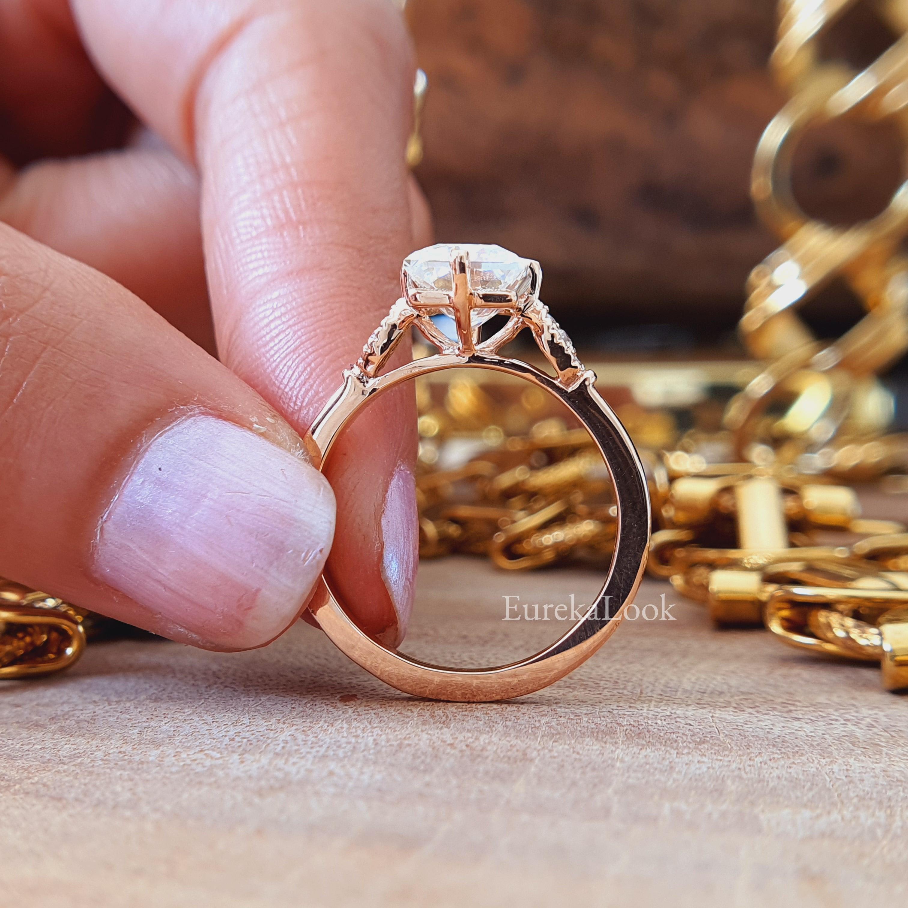 Rectangular Cut Moissanite Engagement Ring - Eurekalook
