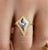 Salt and Pepper Kite Cut Diamond Moissanite Ring - Eurekalook