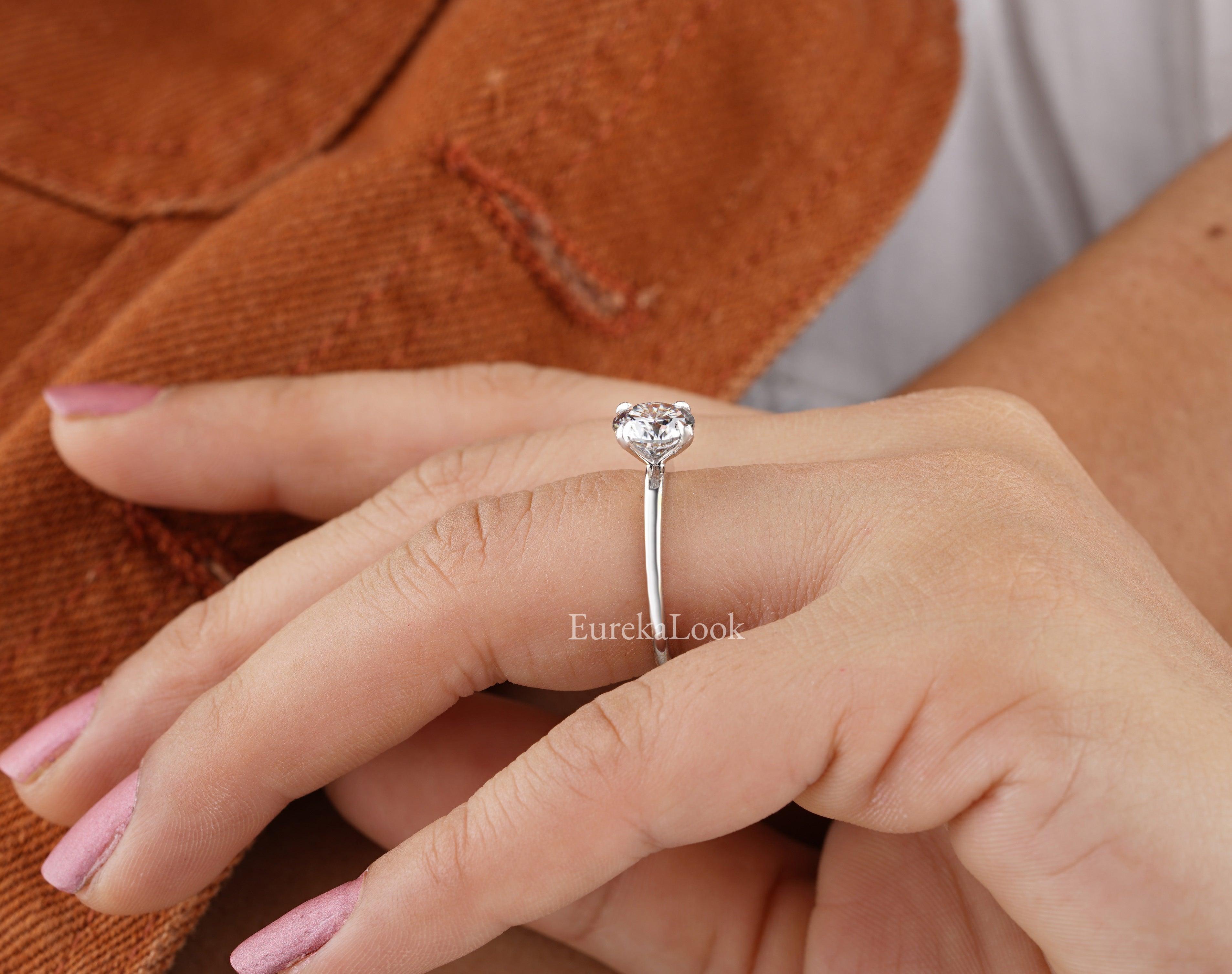 Antique Round Cut Moissanite Solitaire Engagement Ring - Eurekalook