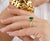 3.50CT Cushion Cut Green Emerald Engagement Ring - Eurekalook