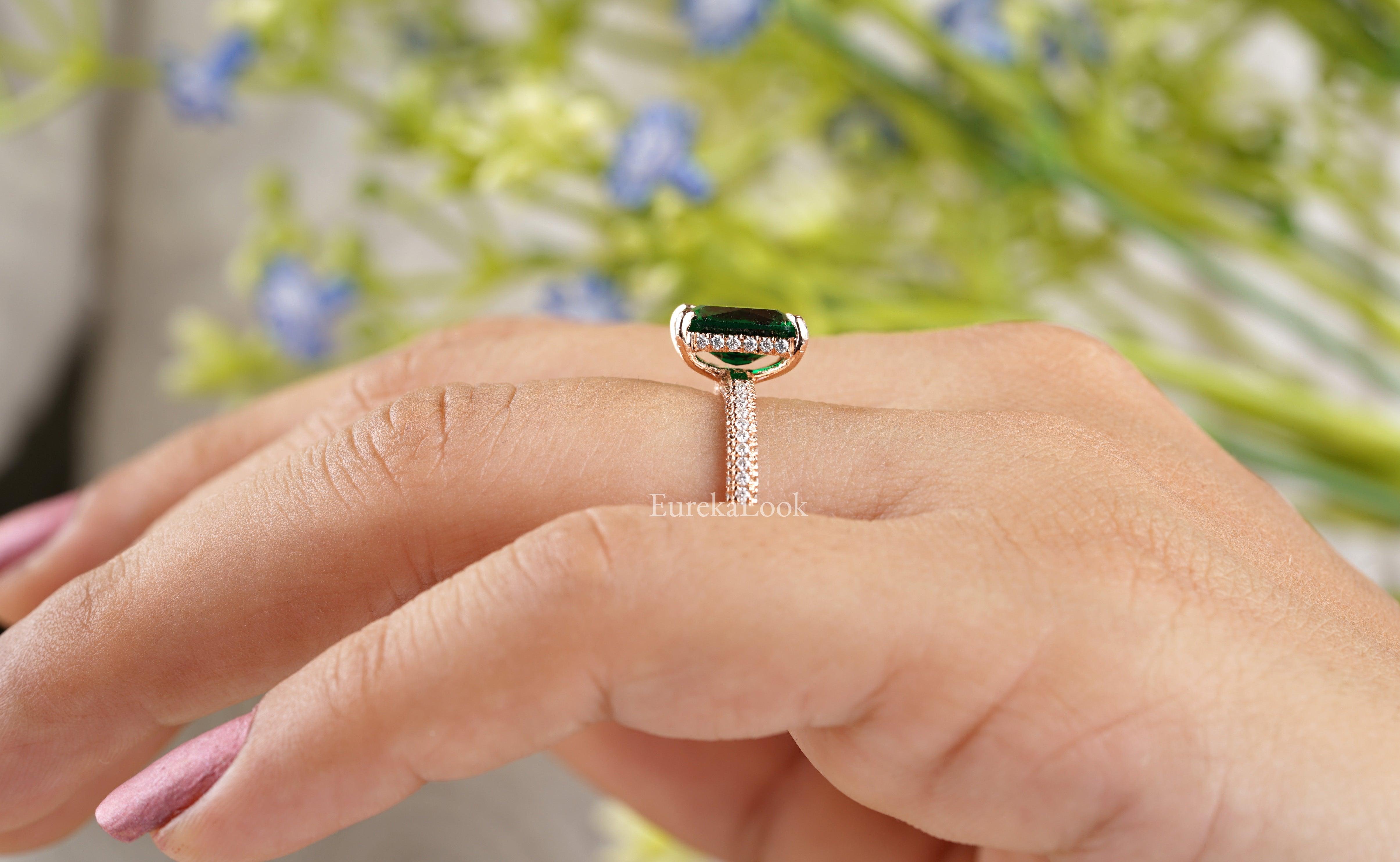 2CT Radiant Cut Emerald Engagement Ring - Eurekalook