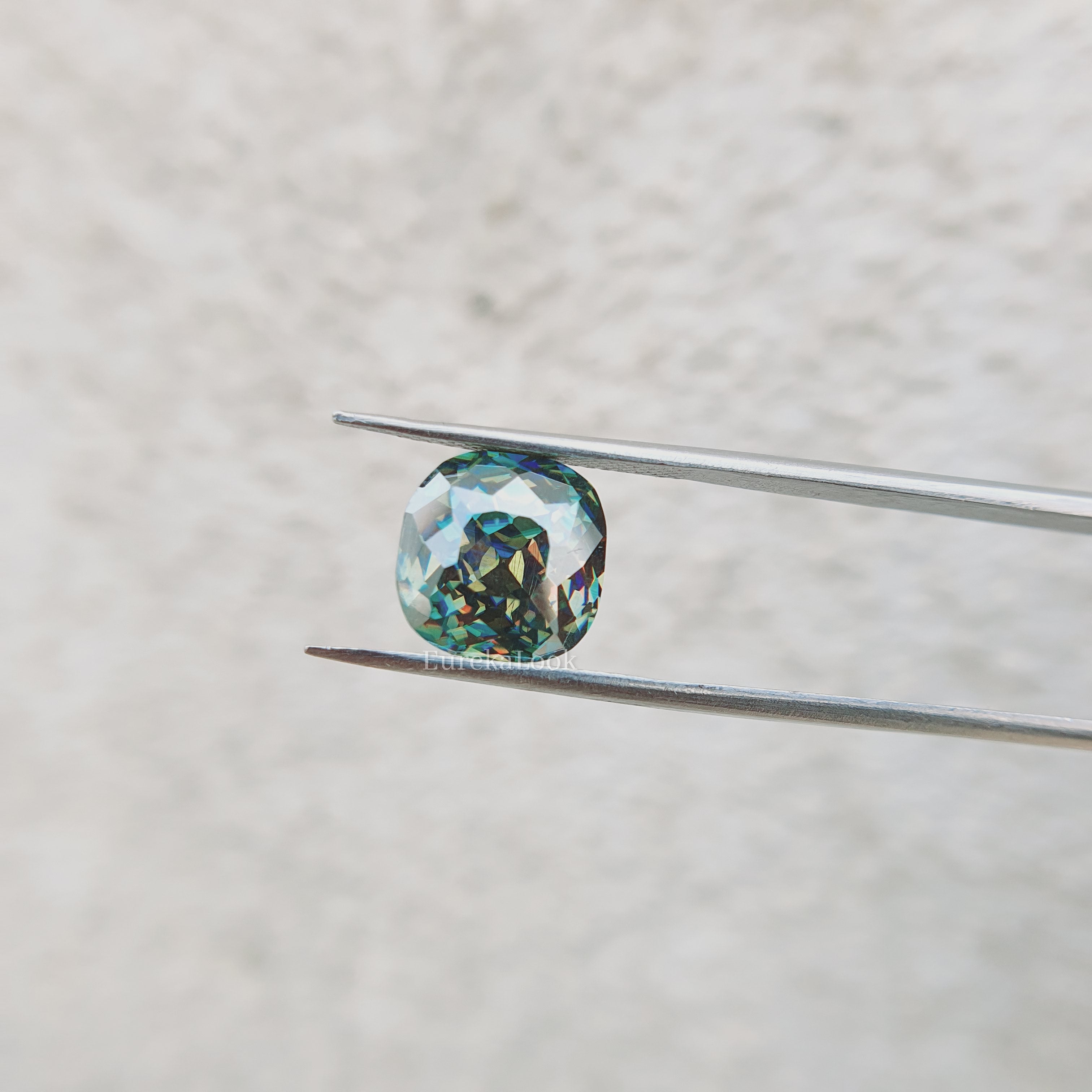 5.16CT Green Cushion Cut Moissanite - Eurekalook