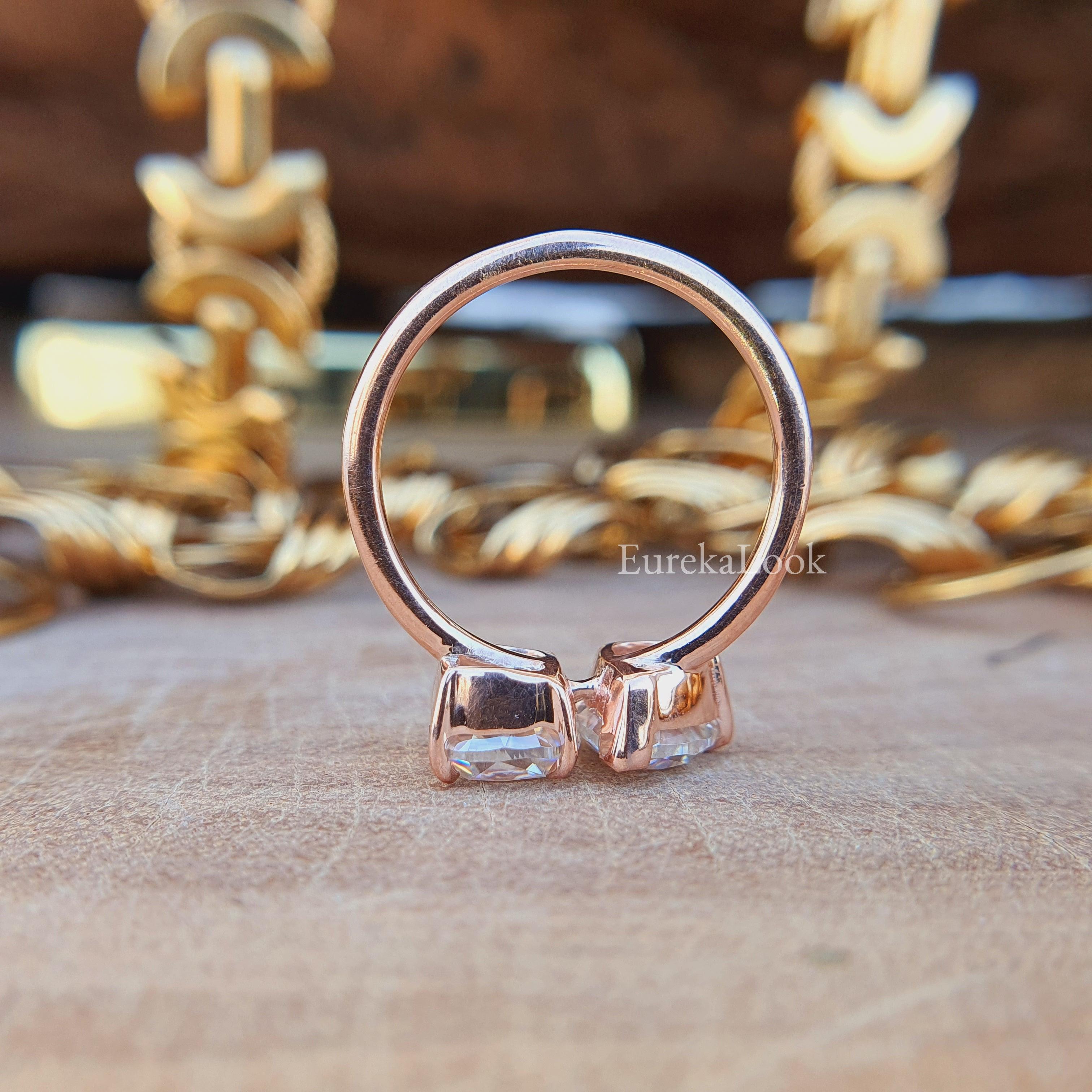 Two Stone Moissanite Engagement Ring - Eurekalook