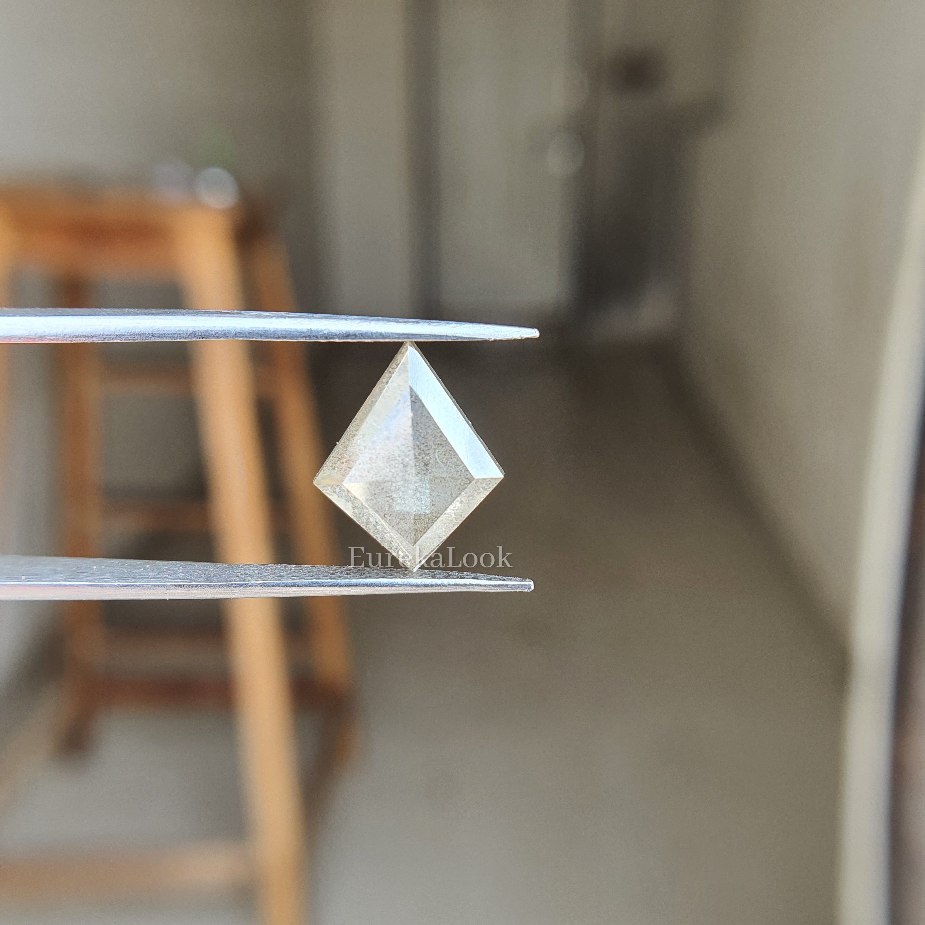 Kite Cut Salt and Pepper Moissanite Diamond - Eurekalook