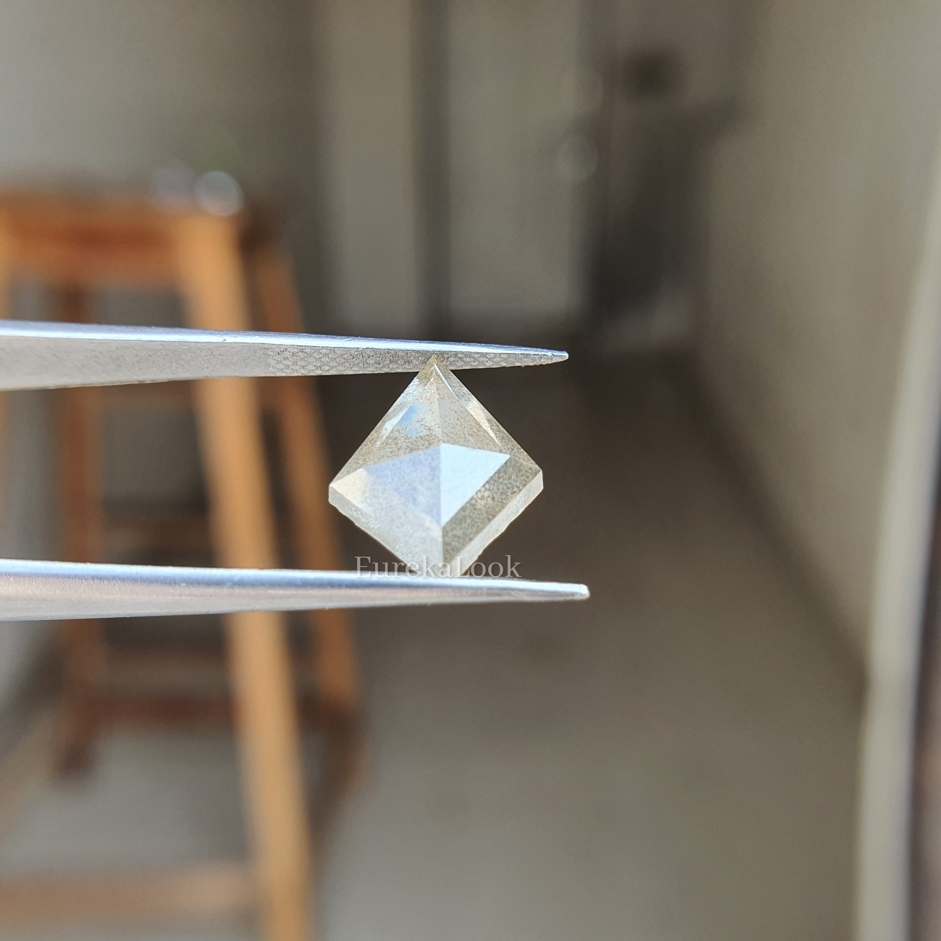 Kite Cut Salt and Pepper Moissanite Diamond - Eurekalook
