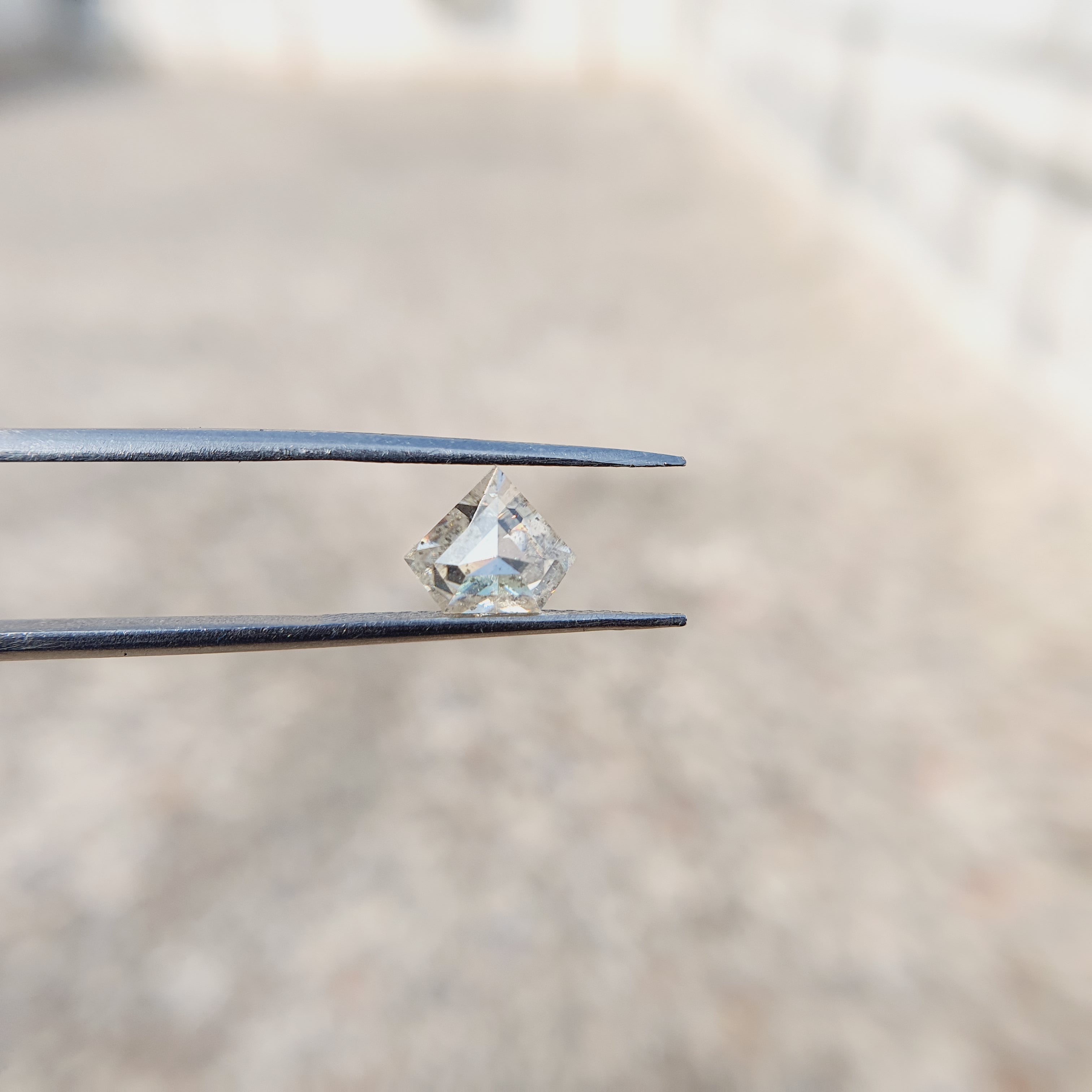 Salt and Pepper Shield Cut Moissanite Engagement Diamond - Eurekalook