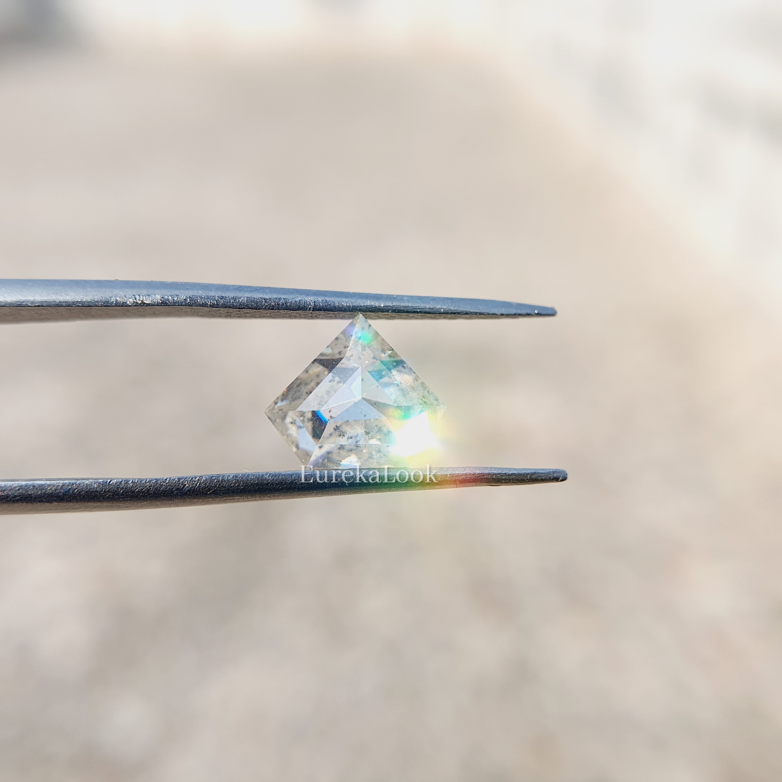 Salt and Pepper Shield Cut Moissanite Engagement Diamond - Eurekalook