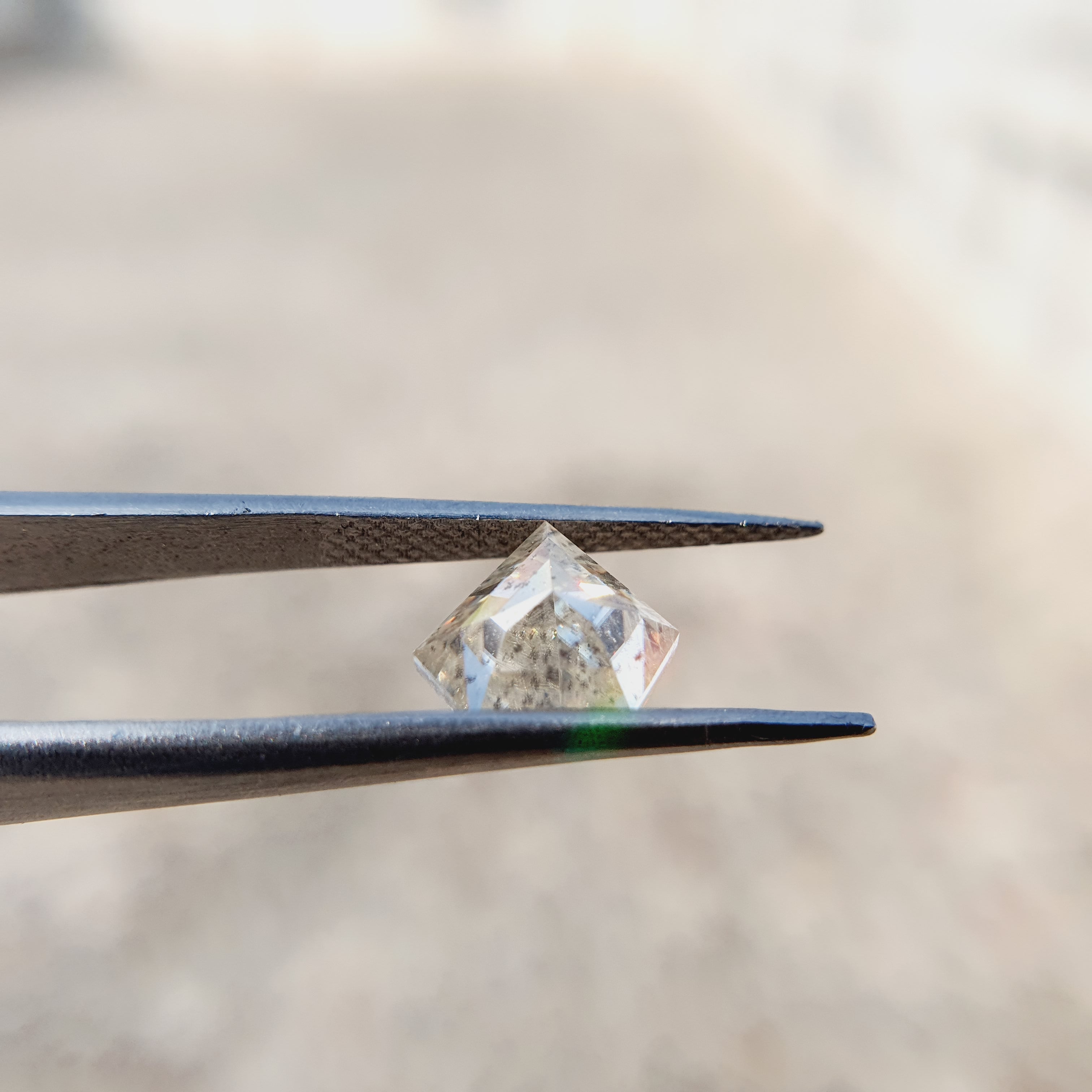Salt and Pepper Shield Cut Moissanite Engagement Diamond - Eurekalook