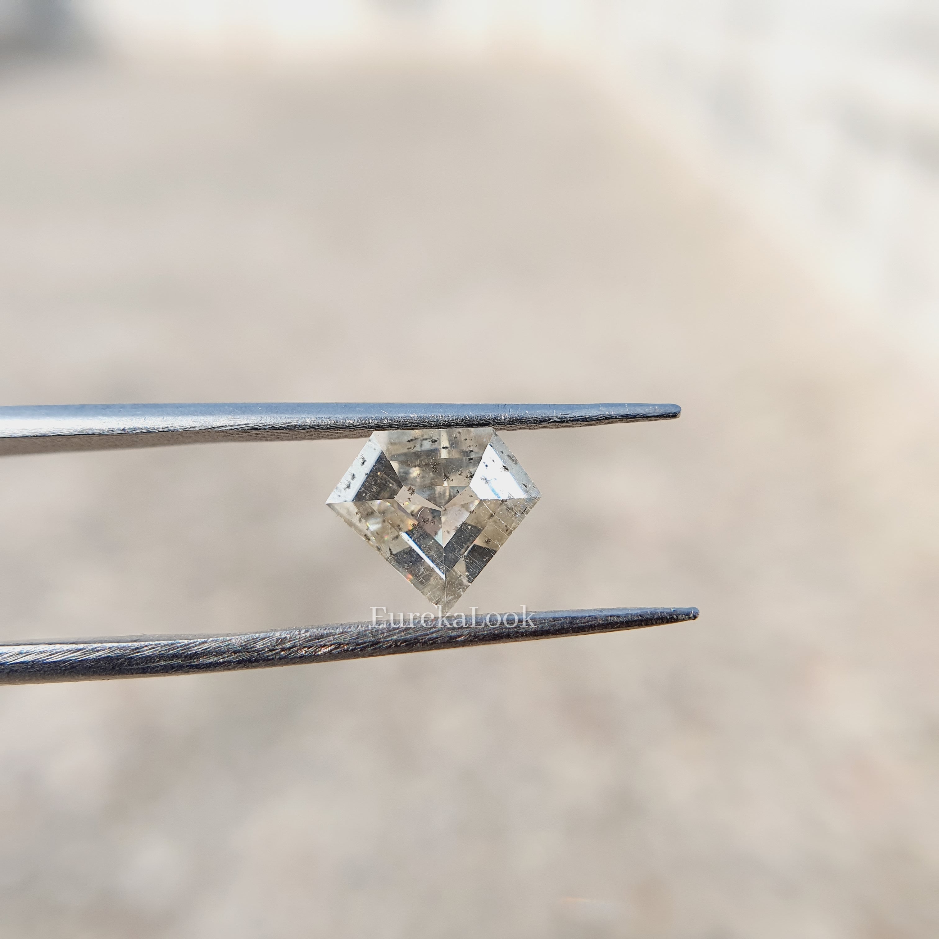 Salt and Pepper Shield Cut Moissanite Engagement Diamond - Eurekalook