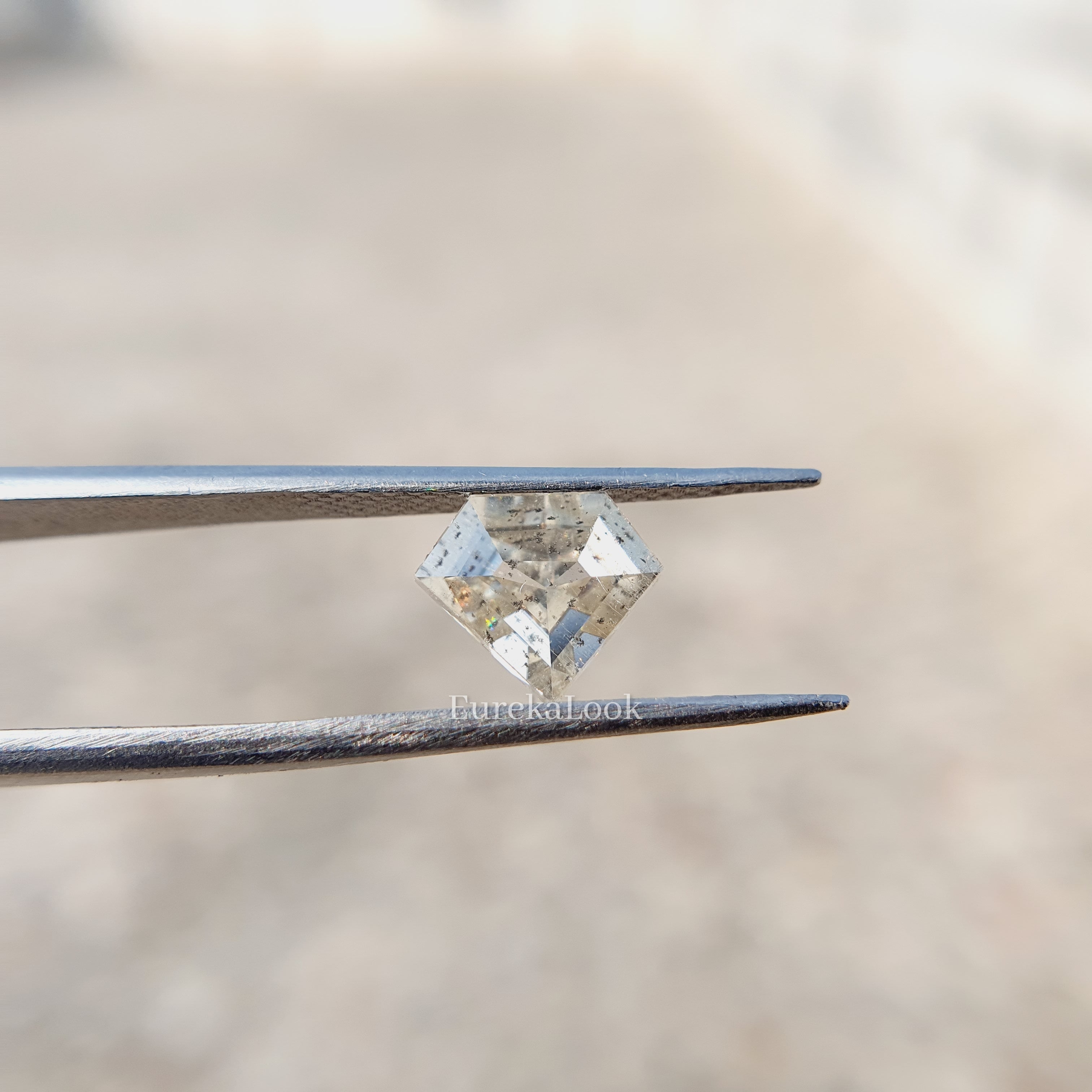 Salt and Pepper Shield Cut Moissanite Engagement Diamond - Eurekalook