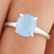 Cushion Cut Blue Onyx Solitaire Engagement Ring - Eurekalook