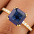Unique Radiant Cut Blue Sapphire Engagement Ring - Eurekalook