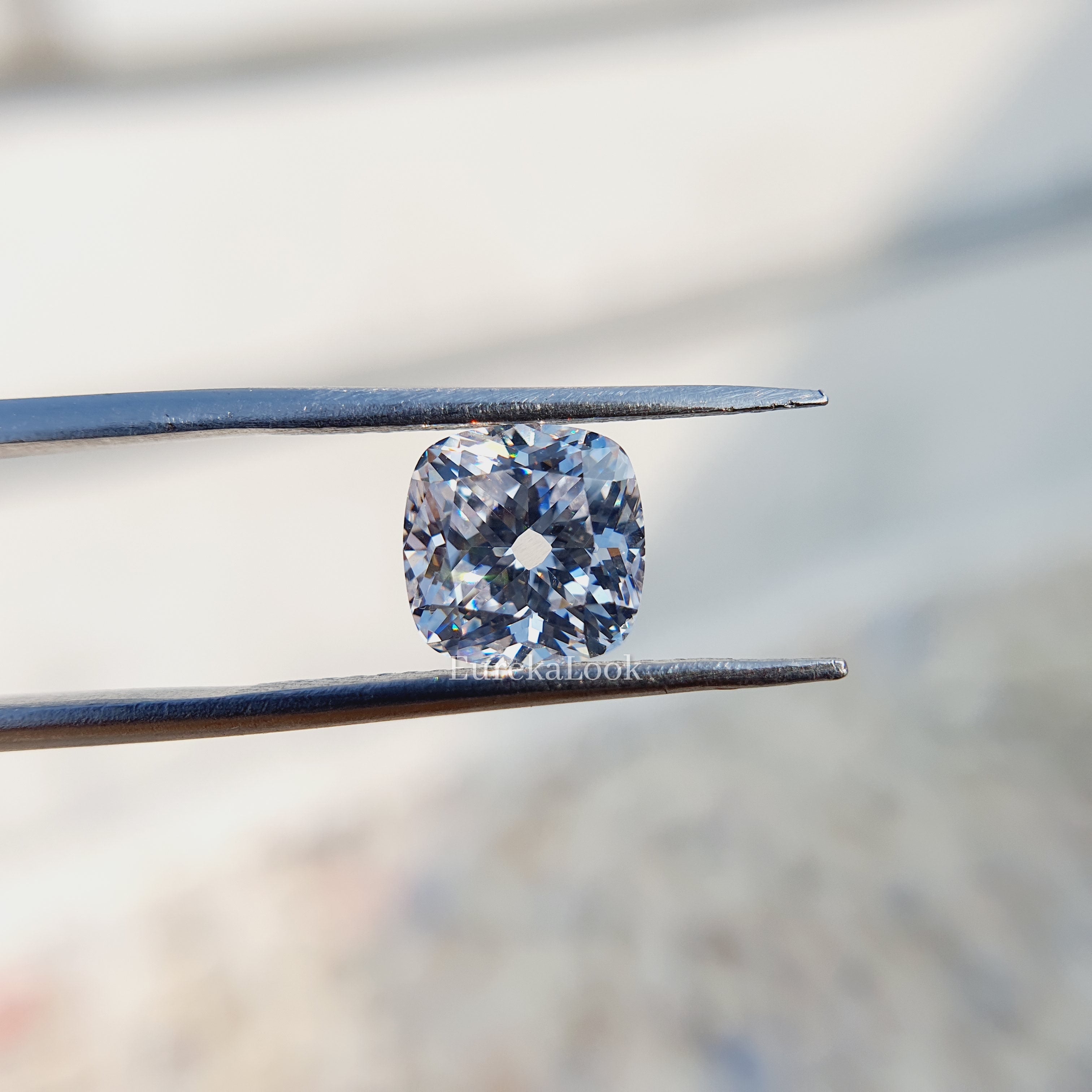 2CT Old Mine Cushion Cut Moissanite Diamond - Eurekalook