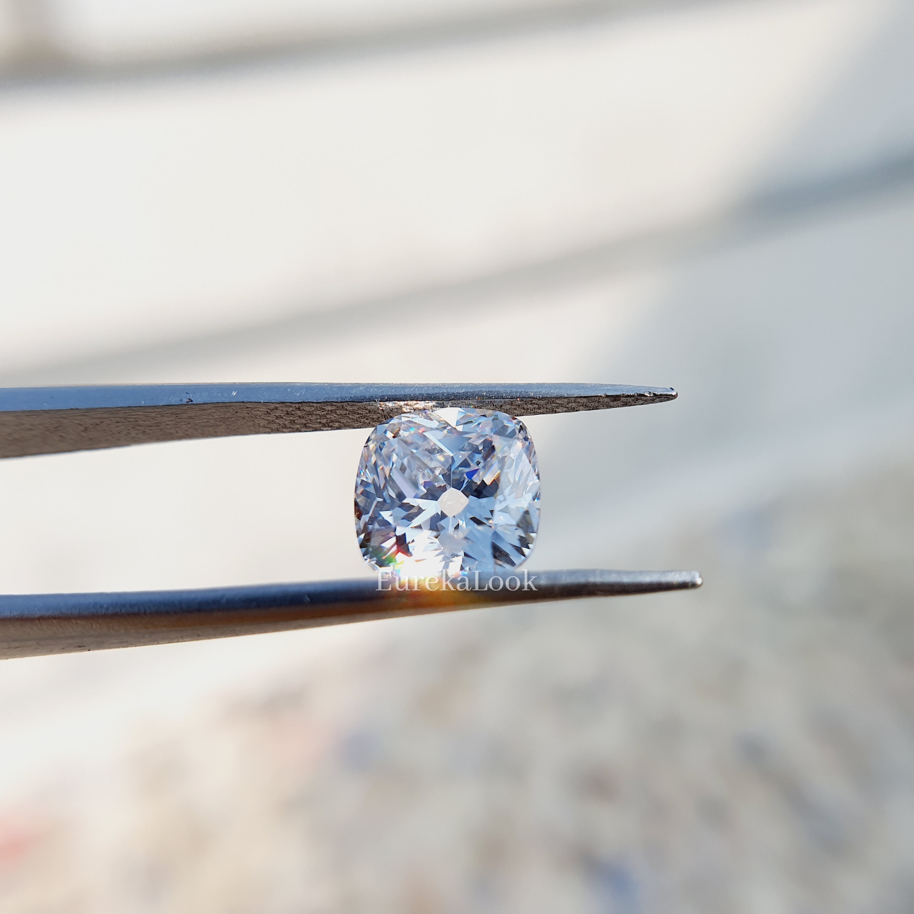 2CT Old Mine Cushion Cut Moissanite Diamond - Eurekalook