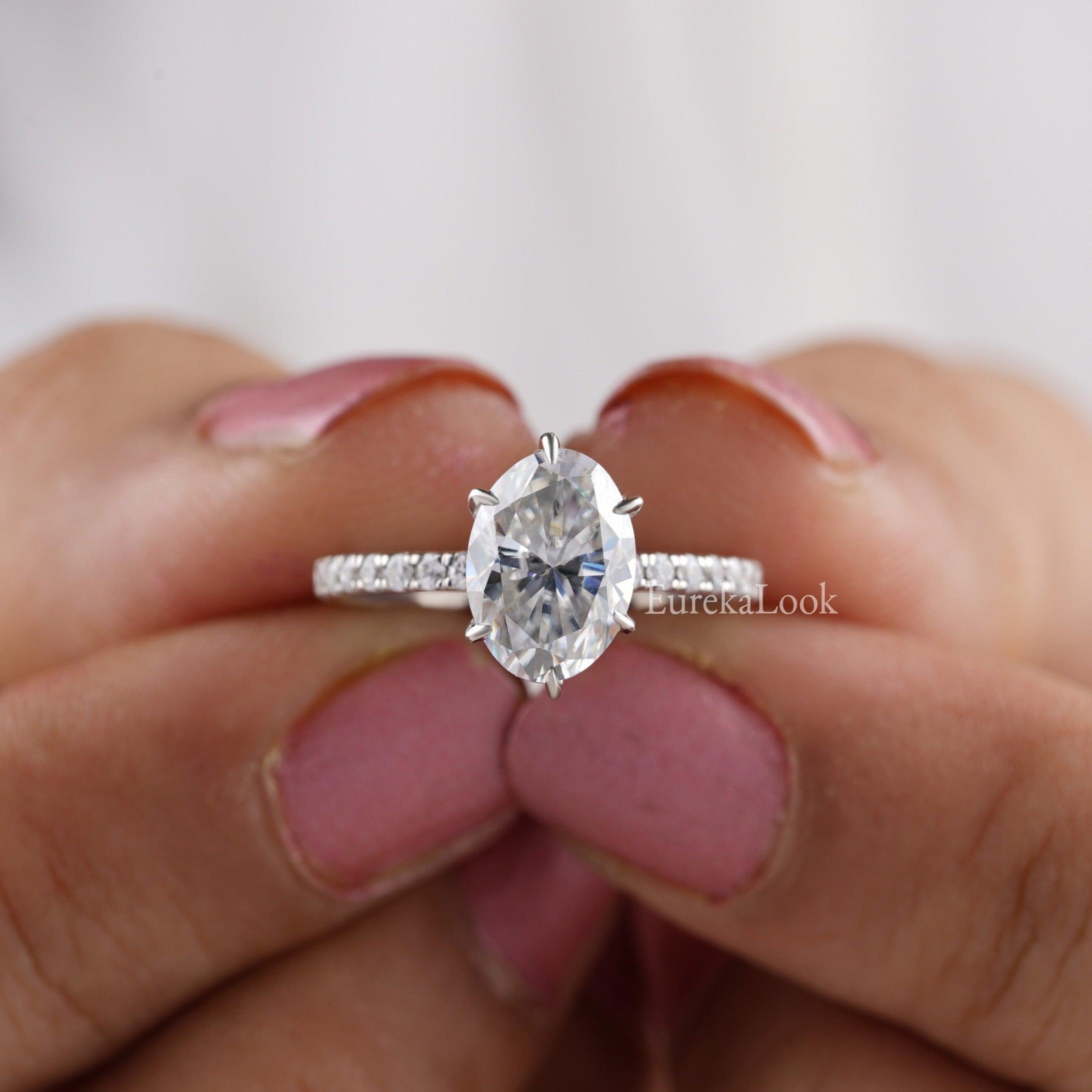 Classic Oval Cut Moissanite Diamond Engagement Ring - Eurekalook