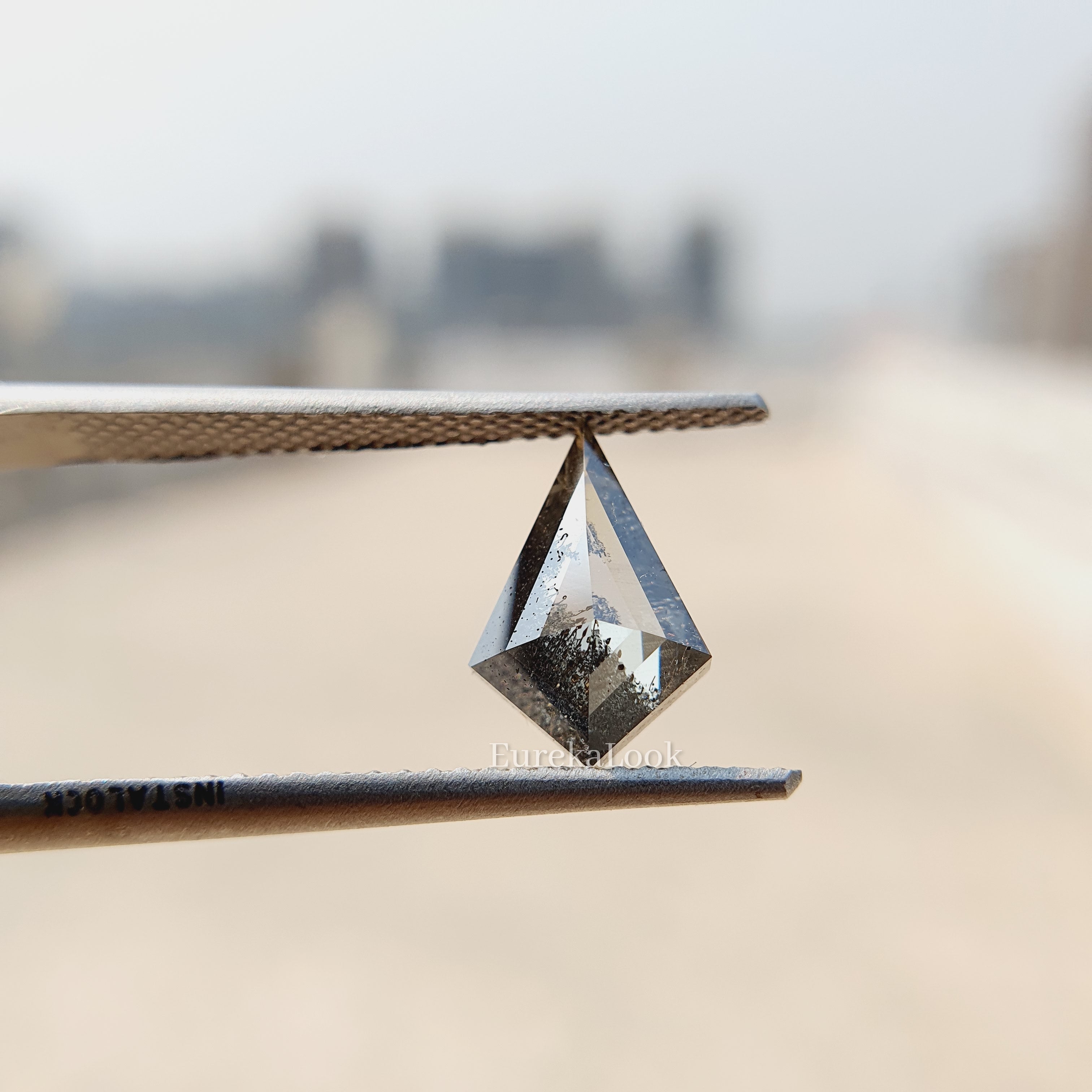 Rose Kite Cut Salt and Pepper Moissanite Diamond - Eurekalook