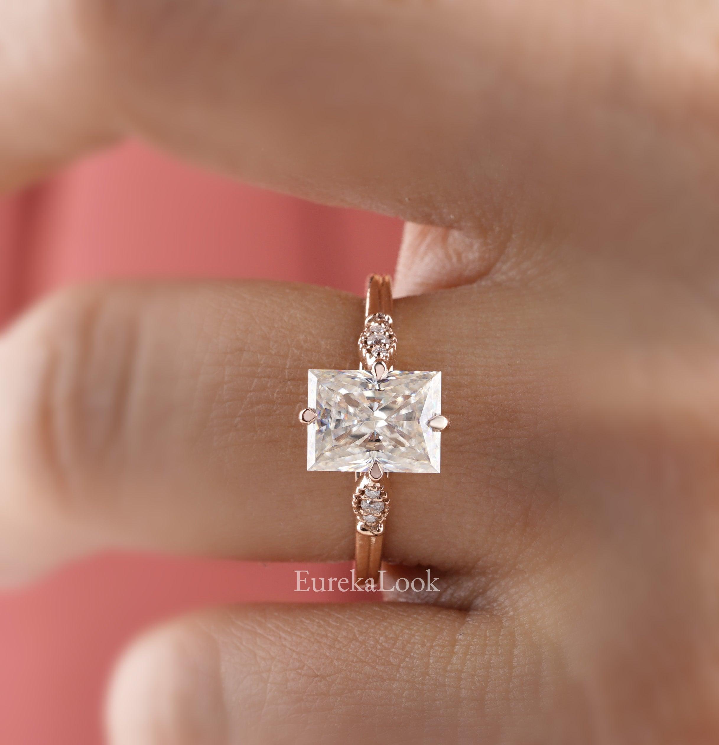 Antique Radiant Cut Moissanite Engagement Ring - Eurekalook