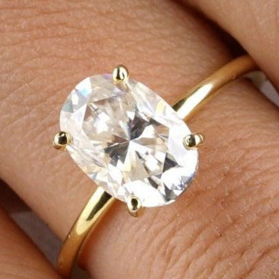 Antique Crushed Ice Oval Cut Moissanite Ring - Eurekalook