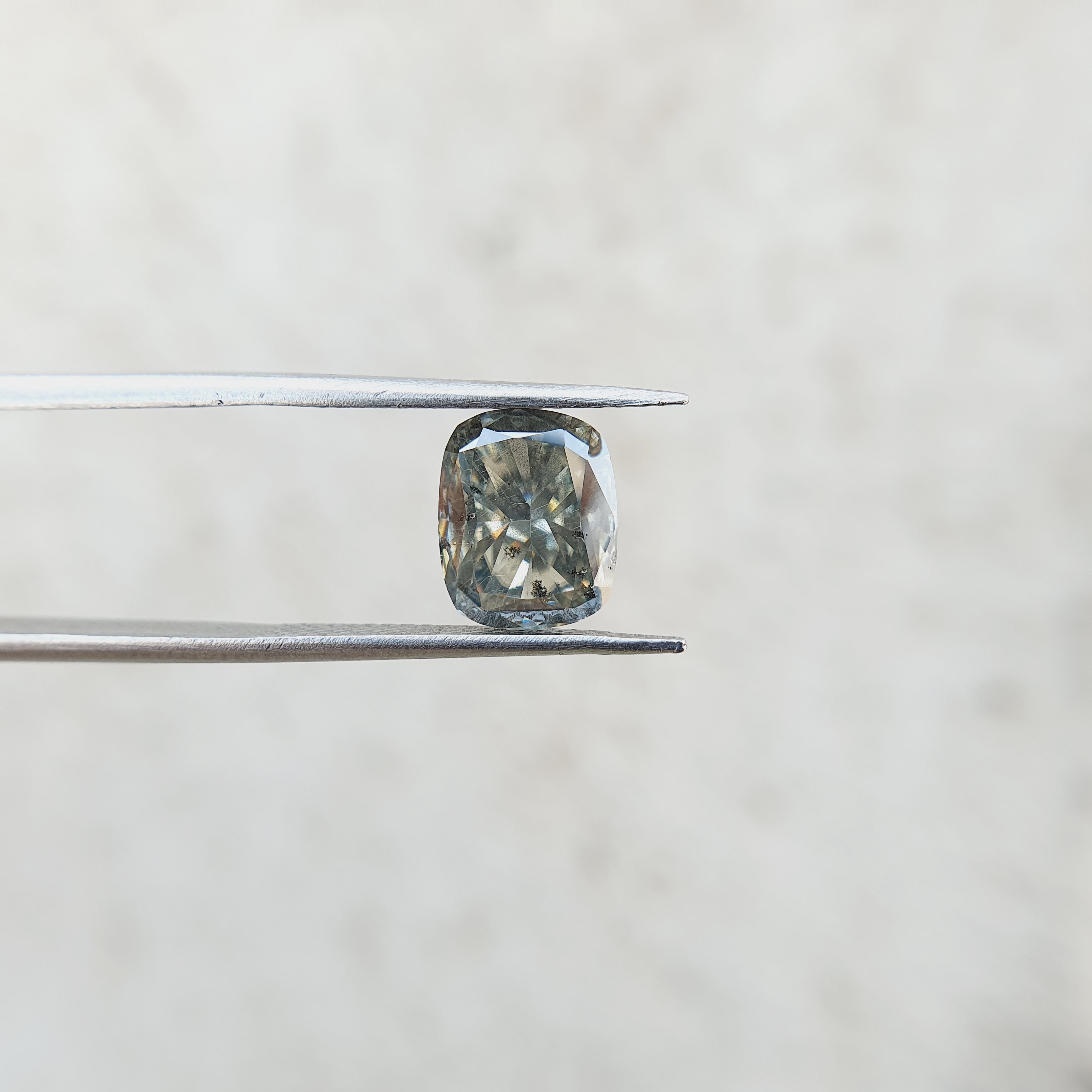 Rose Elongated Cushion Cut Loose Salt And Pepper Moissanite Diamond - Eurekalook