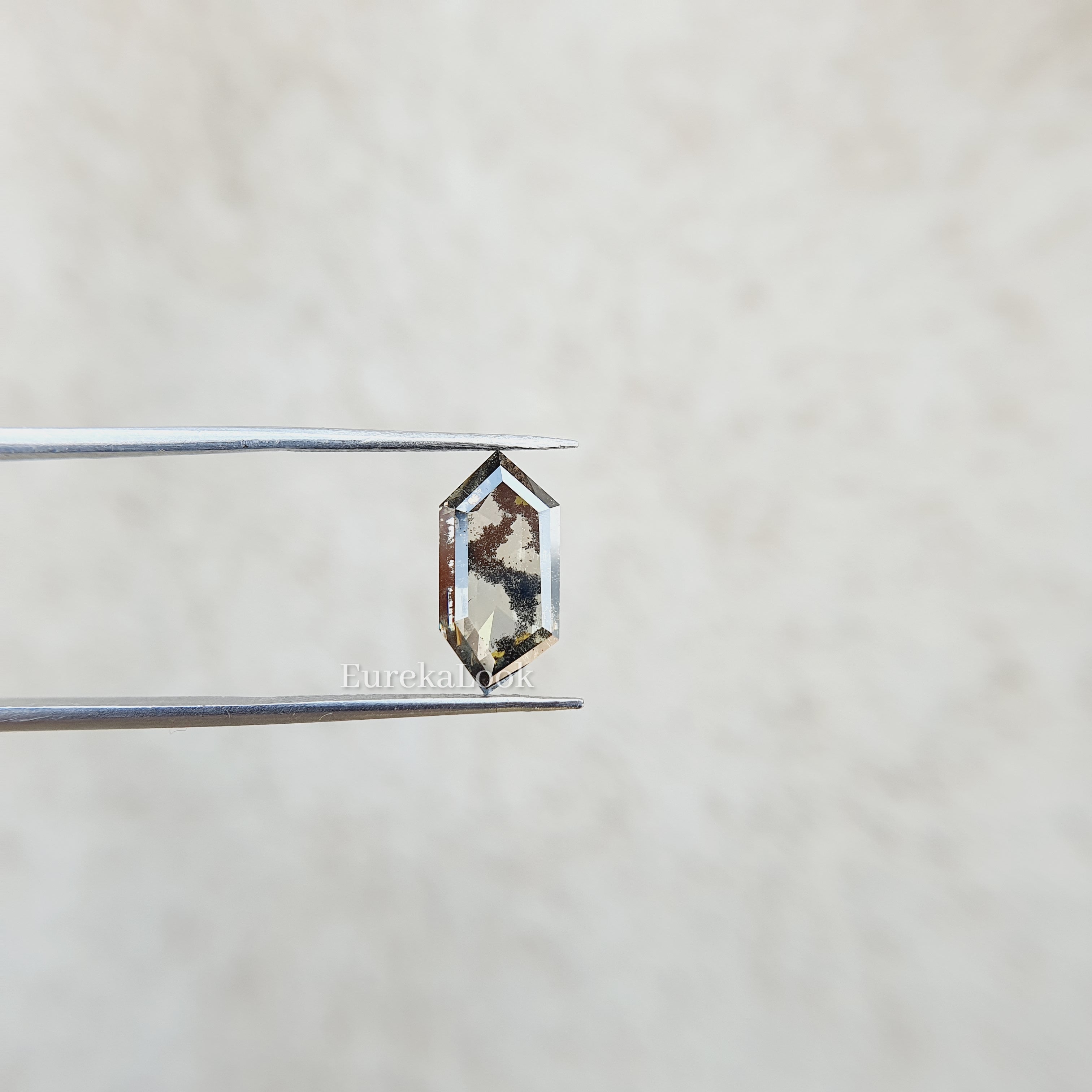 2.69CT Hexagon Cut Salt And pepper Moissanite Diamond - Eurekalook