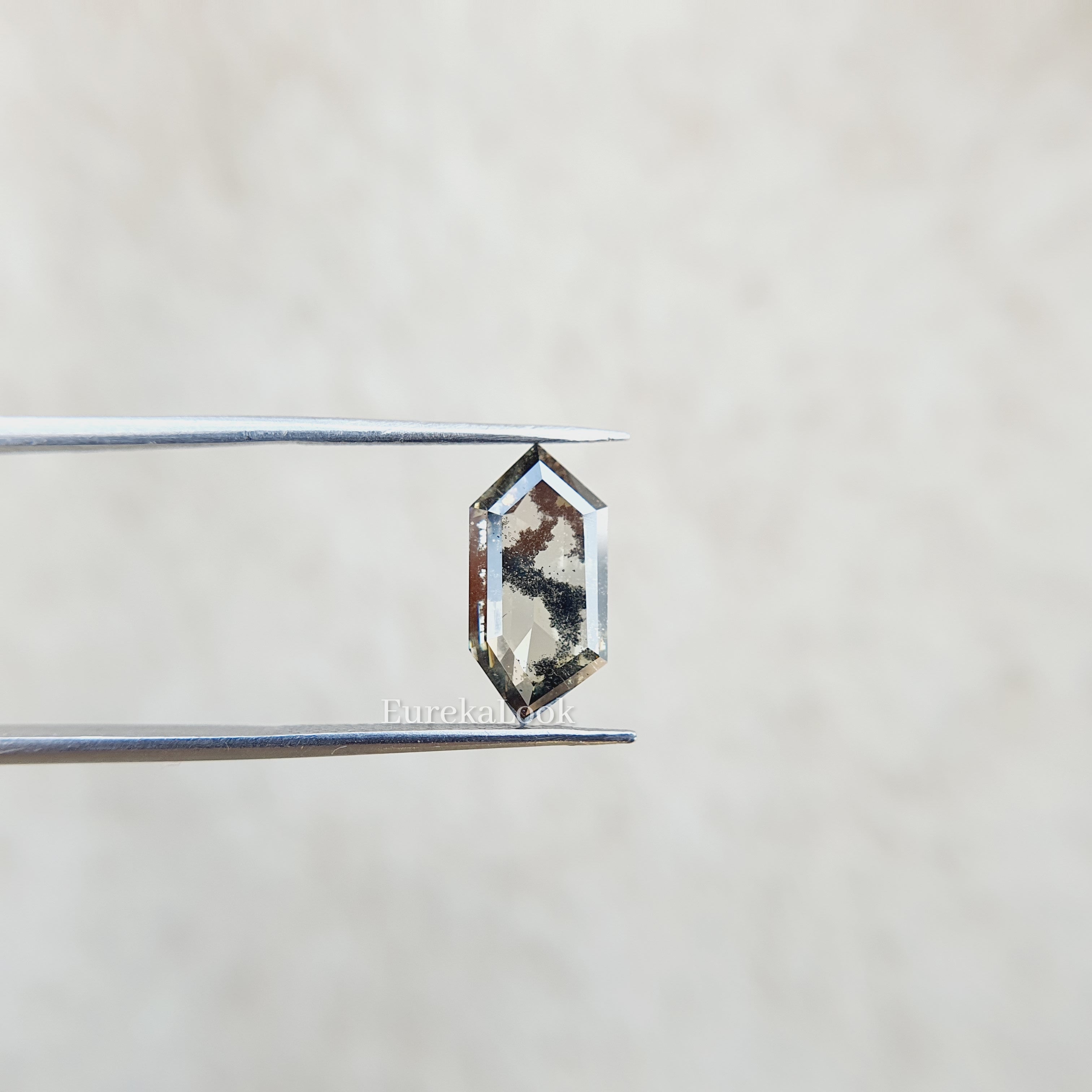 2.69CT Hexagon Cut Salt And pepper Moissanite Diamond - Eurekalook