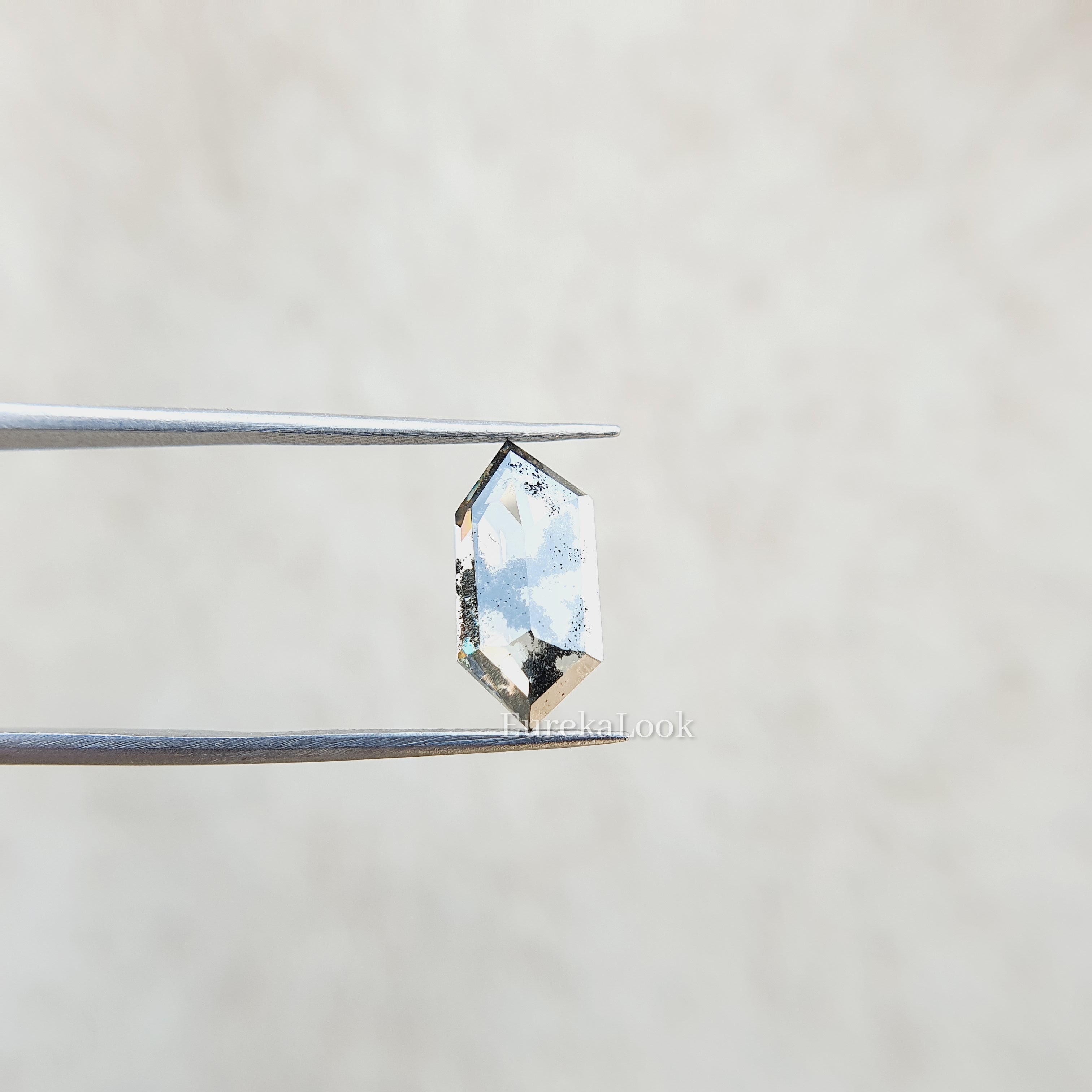 2.69CT Hexagon Cut Salt And pepper Moissanite Diamond - Eurekalook