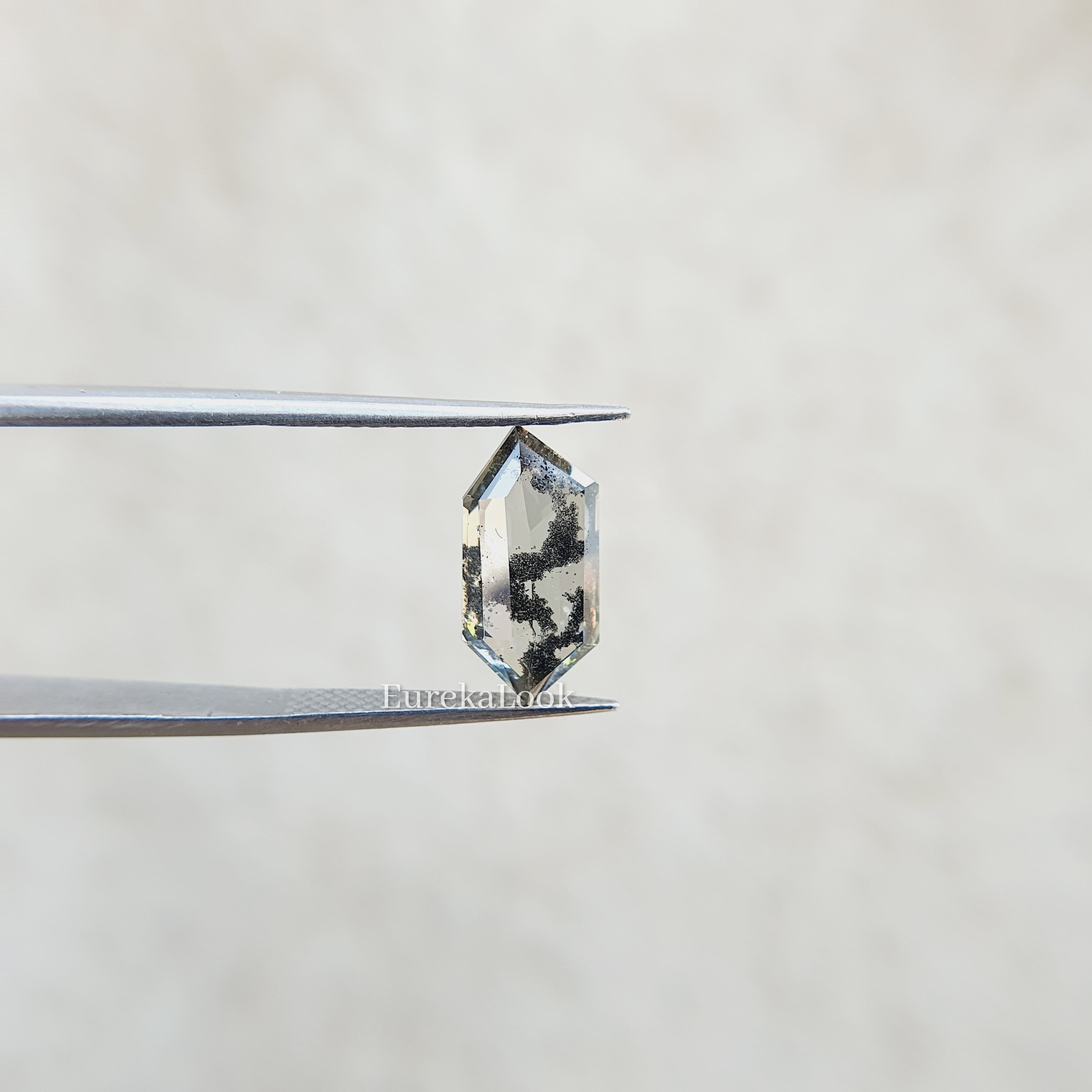 2.69CT Hexagon Cut Salt And pepper Moissanite Diamond - Eurekalook