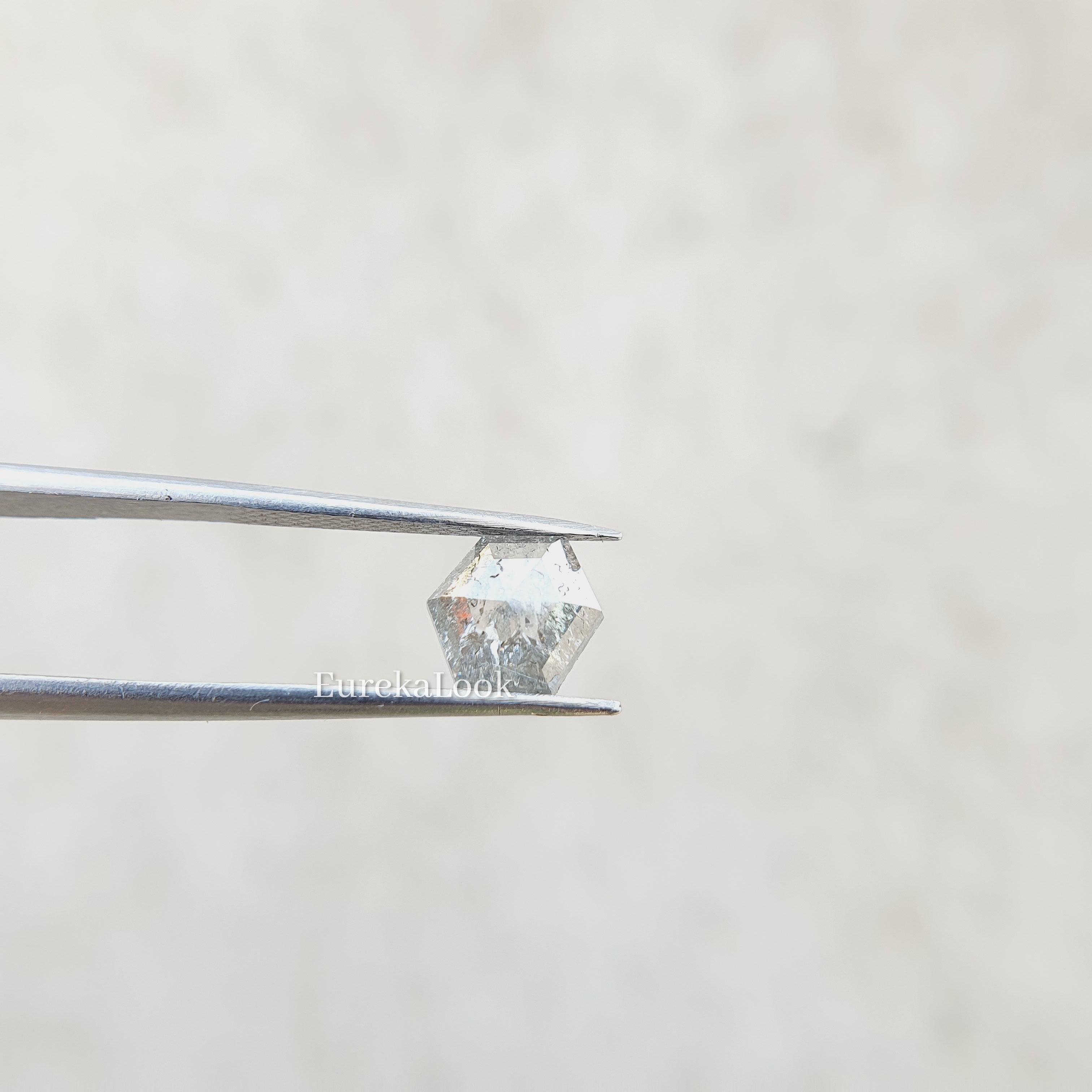 1.05CT Rose Hexagon Cut Salt and Pepper Moissanite Diamond - Eurekalook