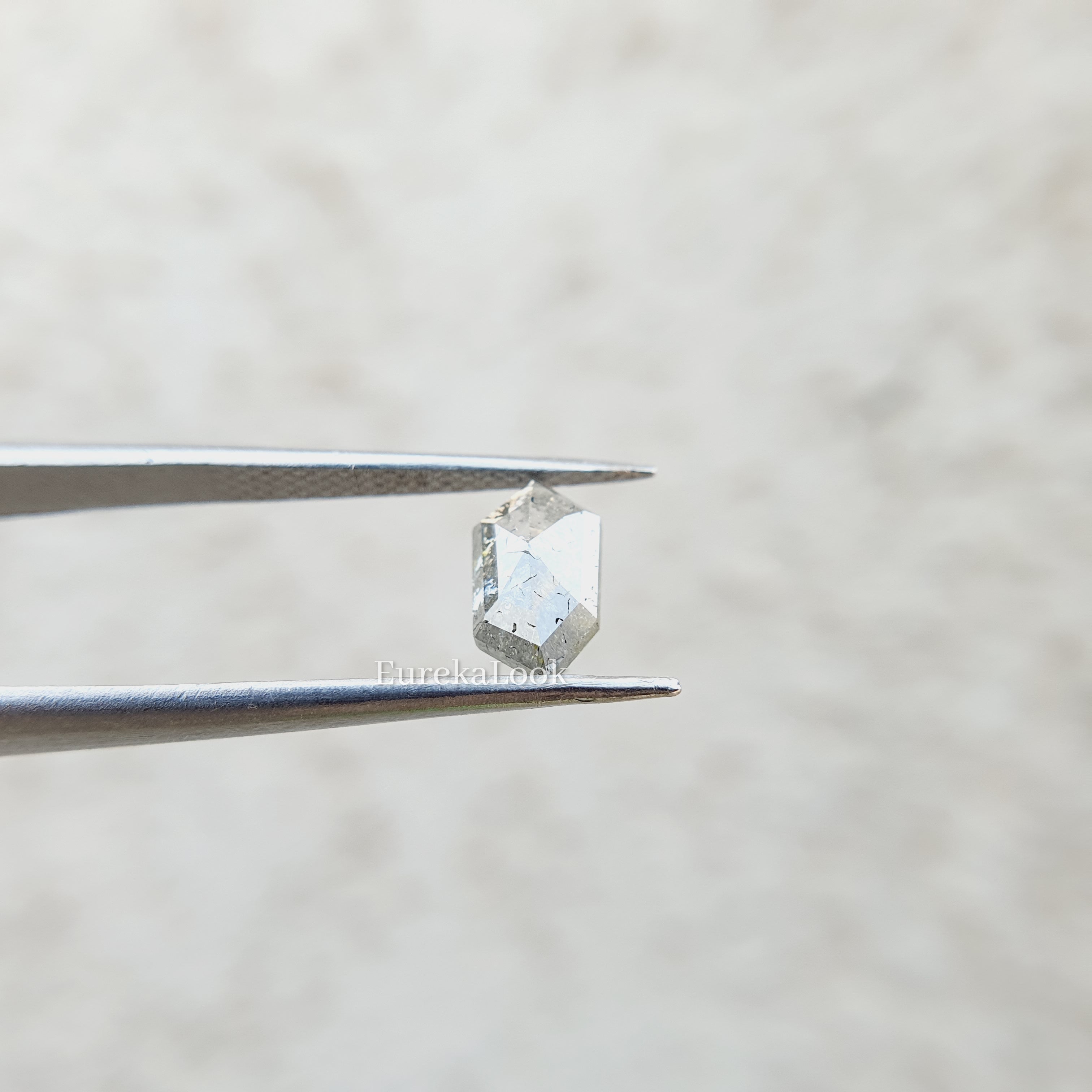 Hexagon Cut Salt and Pepper Moissanite Diamond - Eurekalook