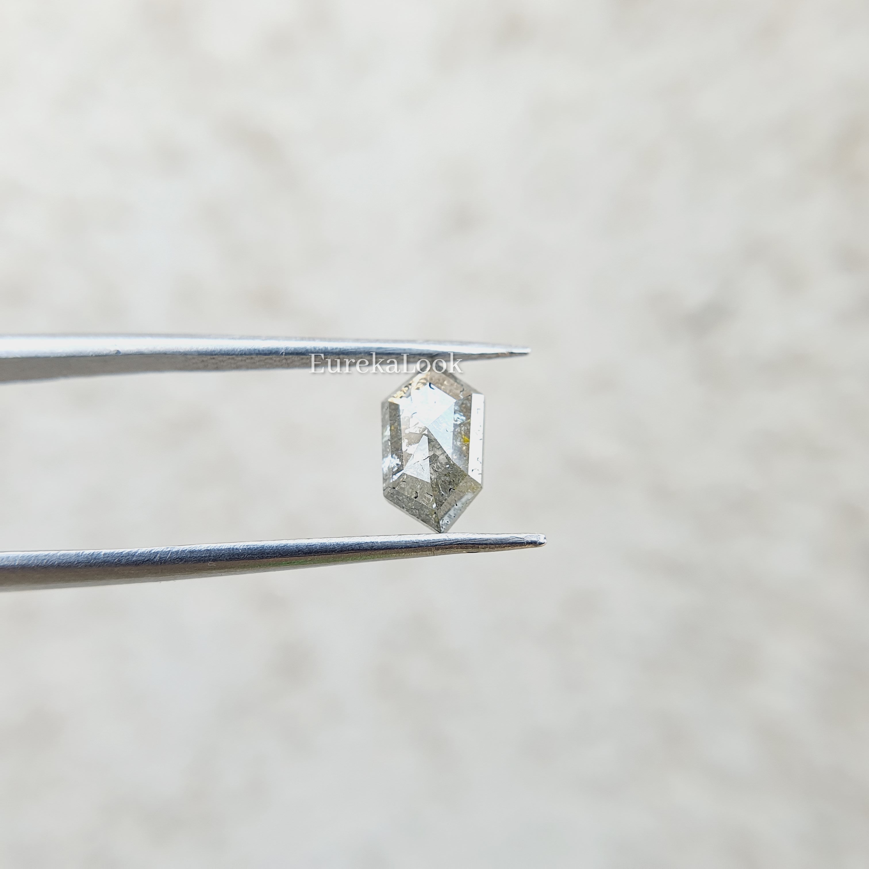 Hexagon Cut Salt and Pepper Moissanite Diamond - Eurekalook