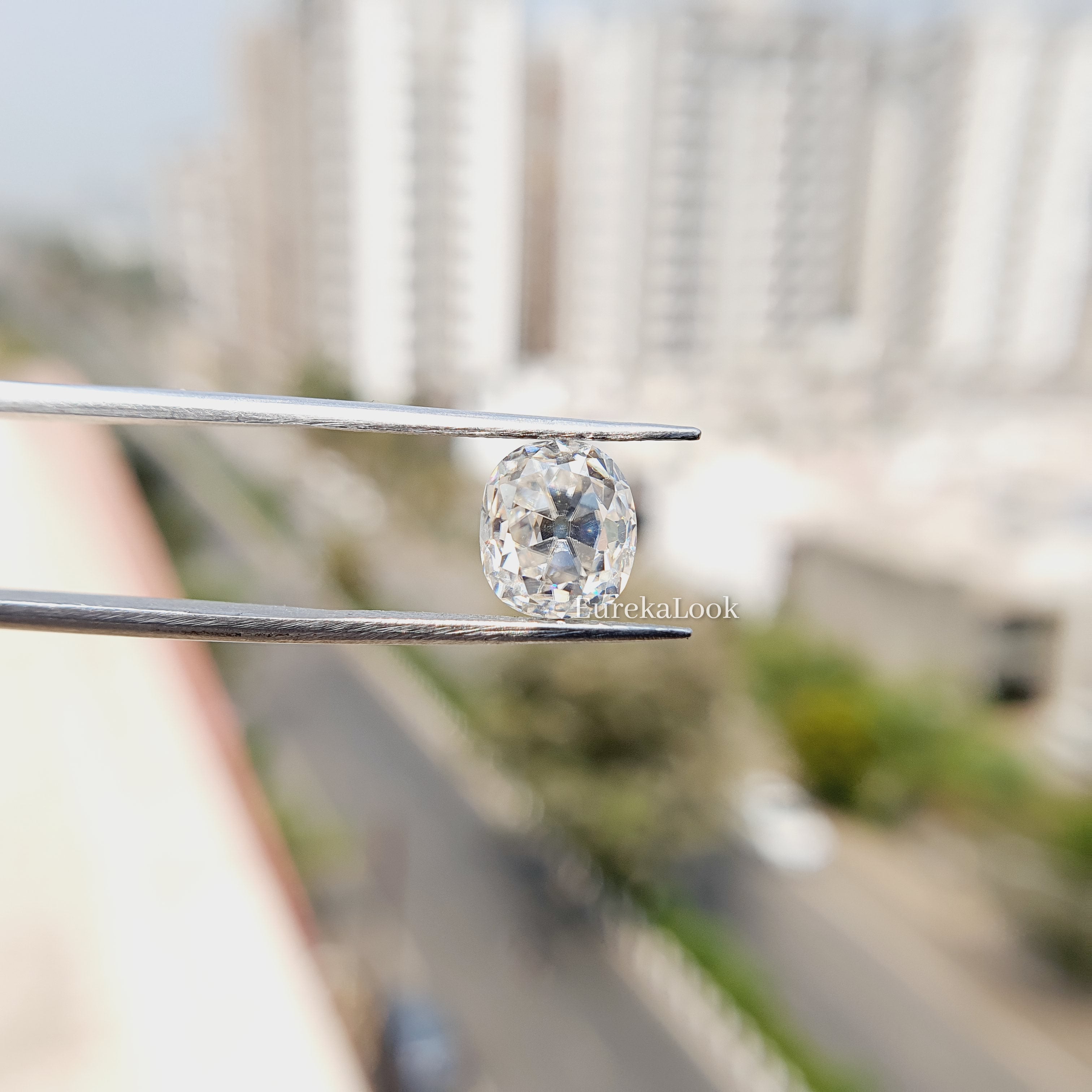 1.30CT Old Mine Cushion Cut Loose Moissanite - Eurekalook