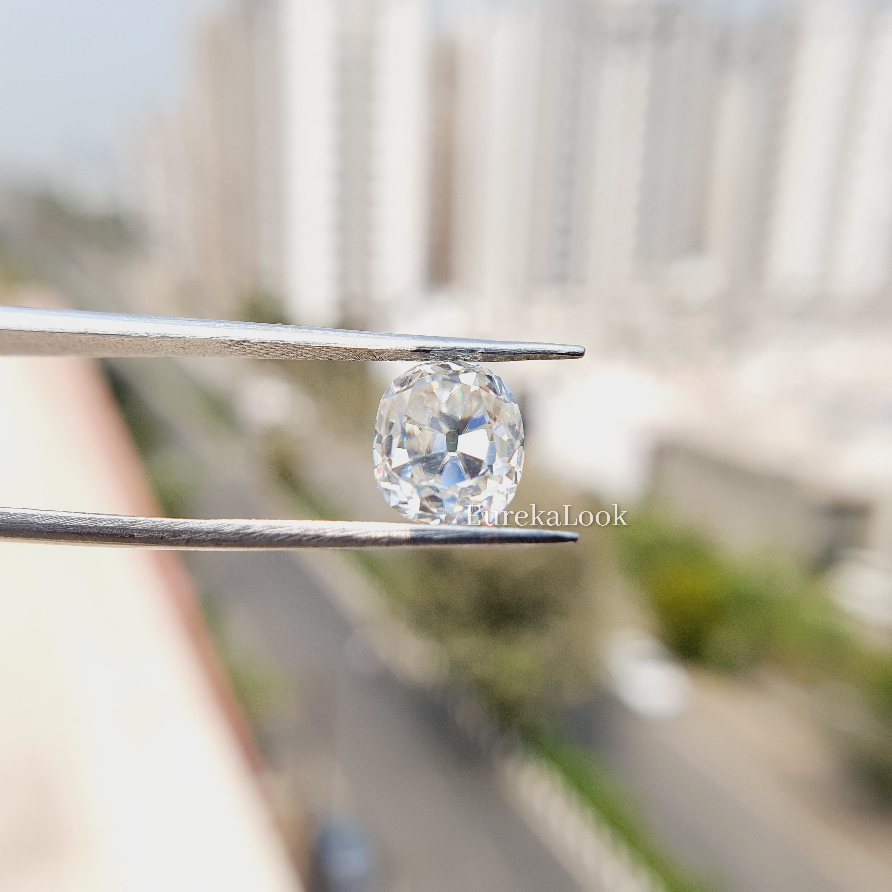 1.30CT Old Mine Cushion Cut Loose Moissanite - Eurekalook