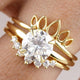 1.50CT Yellow Gold Round Cut Moissanite Bridal Ring Set