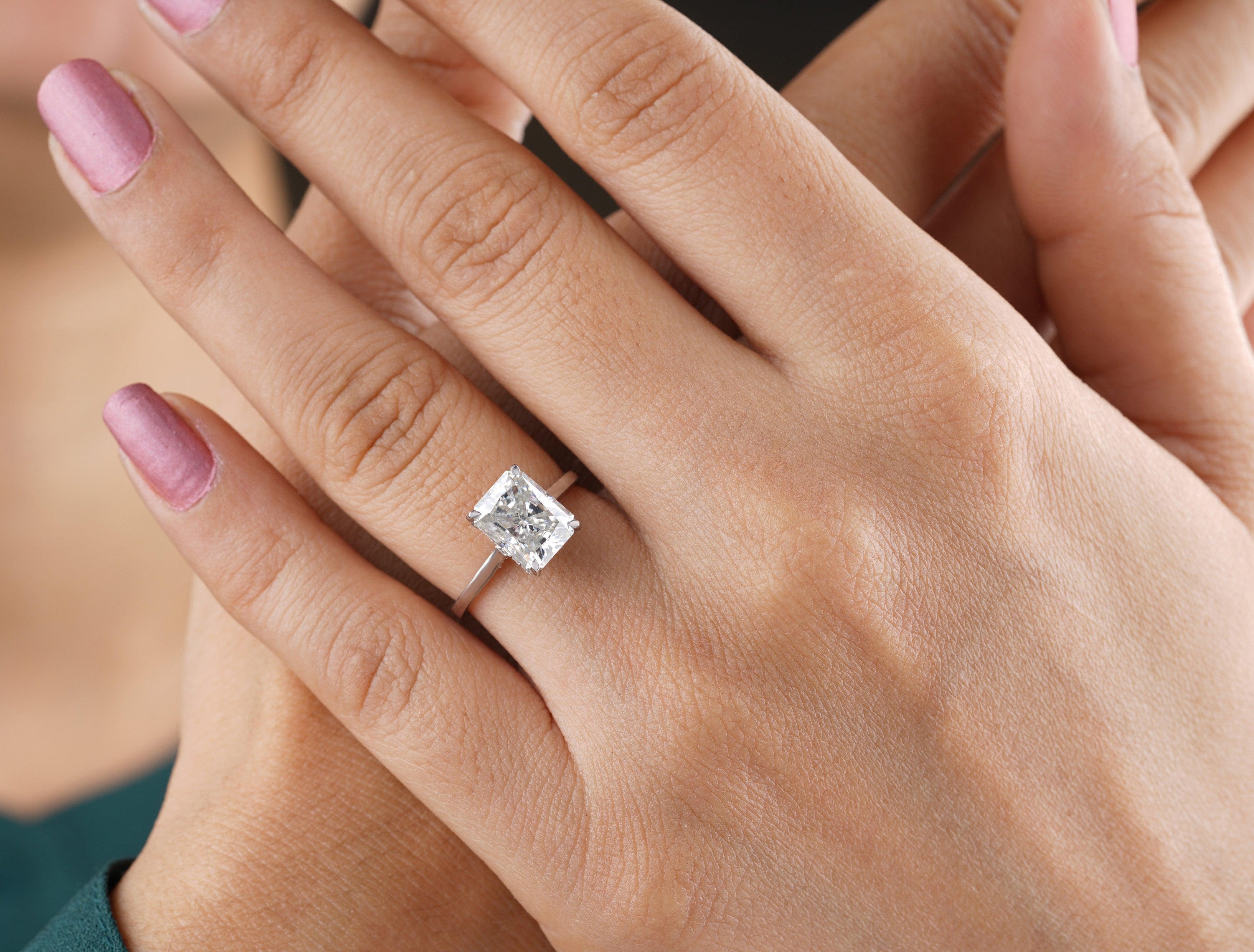 Classic Radiant Cut Hidden Halo Engagement Ring - Eurekalook