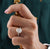 3.80 CT Oval Cut Moissanite Pave Set Half Eternity Engagement Ring - Eurekalook