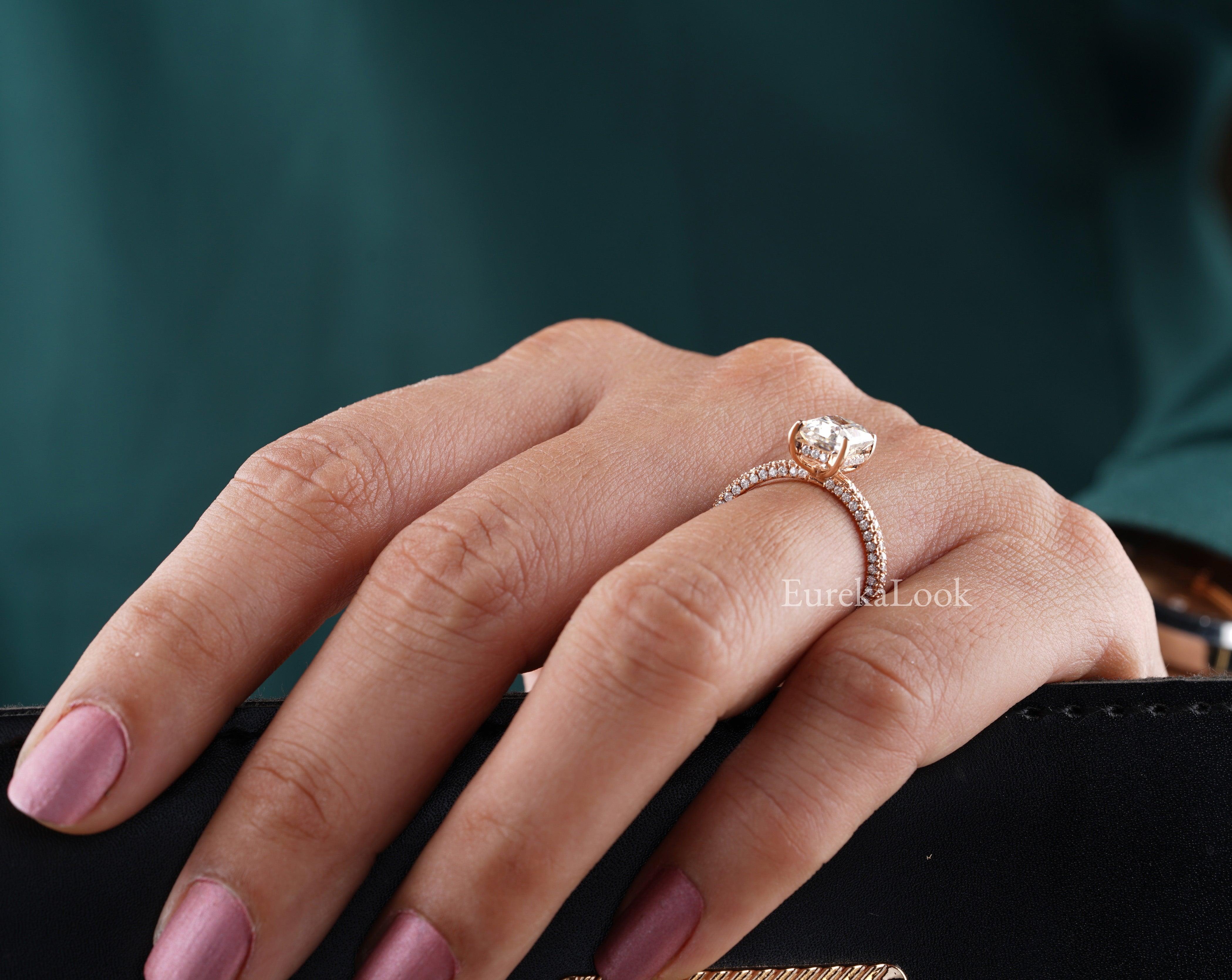 Rose Gold 2CT Radiant Cut Moissanite Engagement Ring - Eurekalook