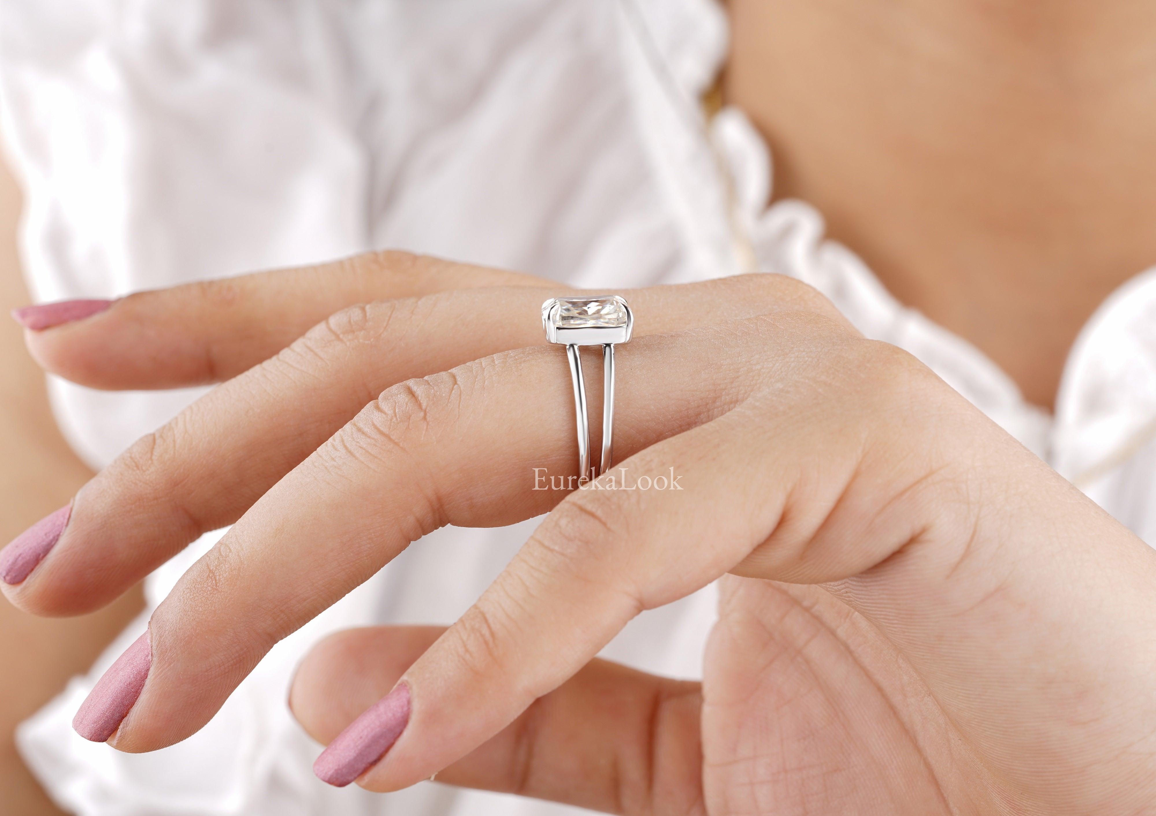 Radiant Cut Moissanite Solitaire Engagement Ring - Eurekalook