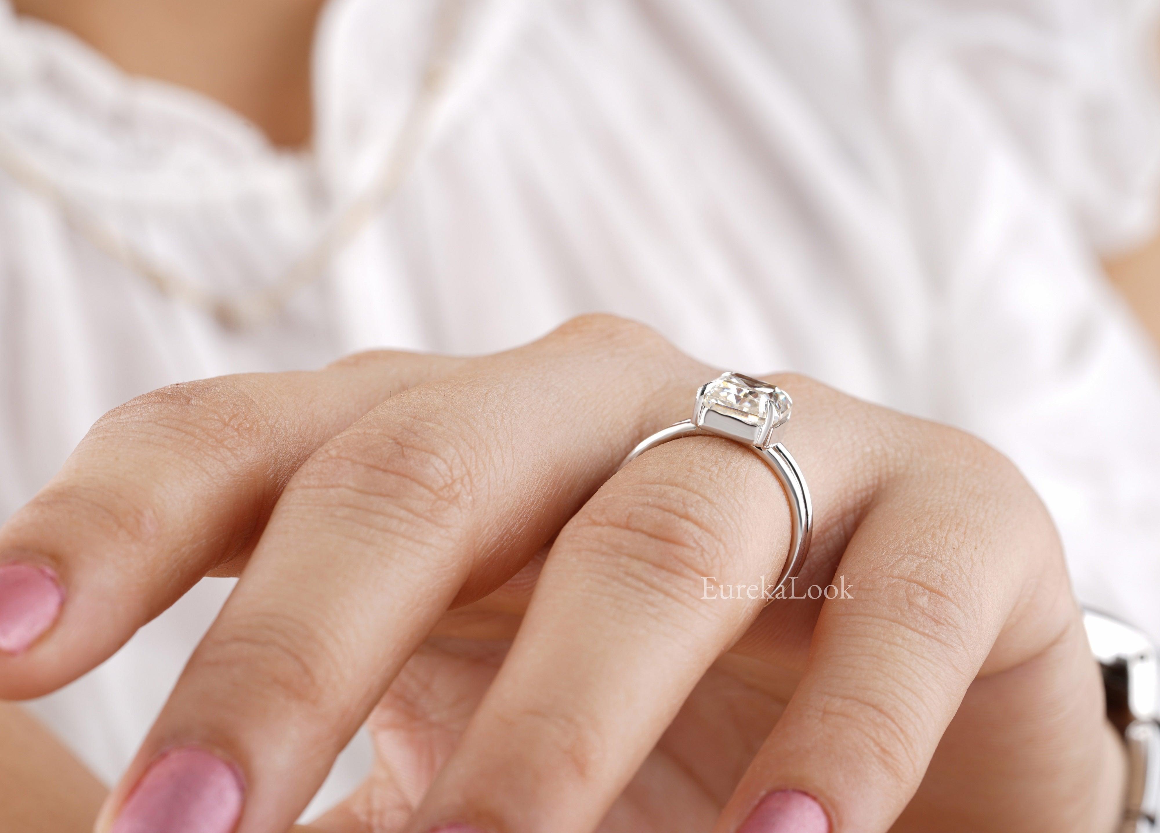 Radiant Cut Moissanite Solitaire Engagement Ring - Eurekalook
