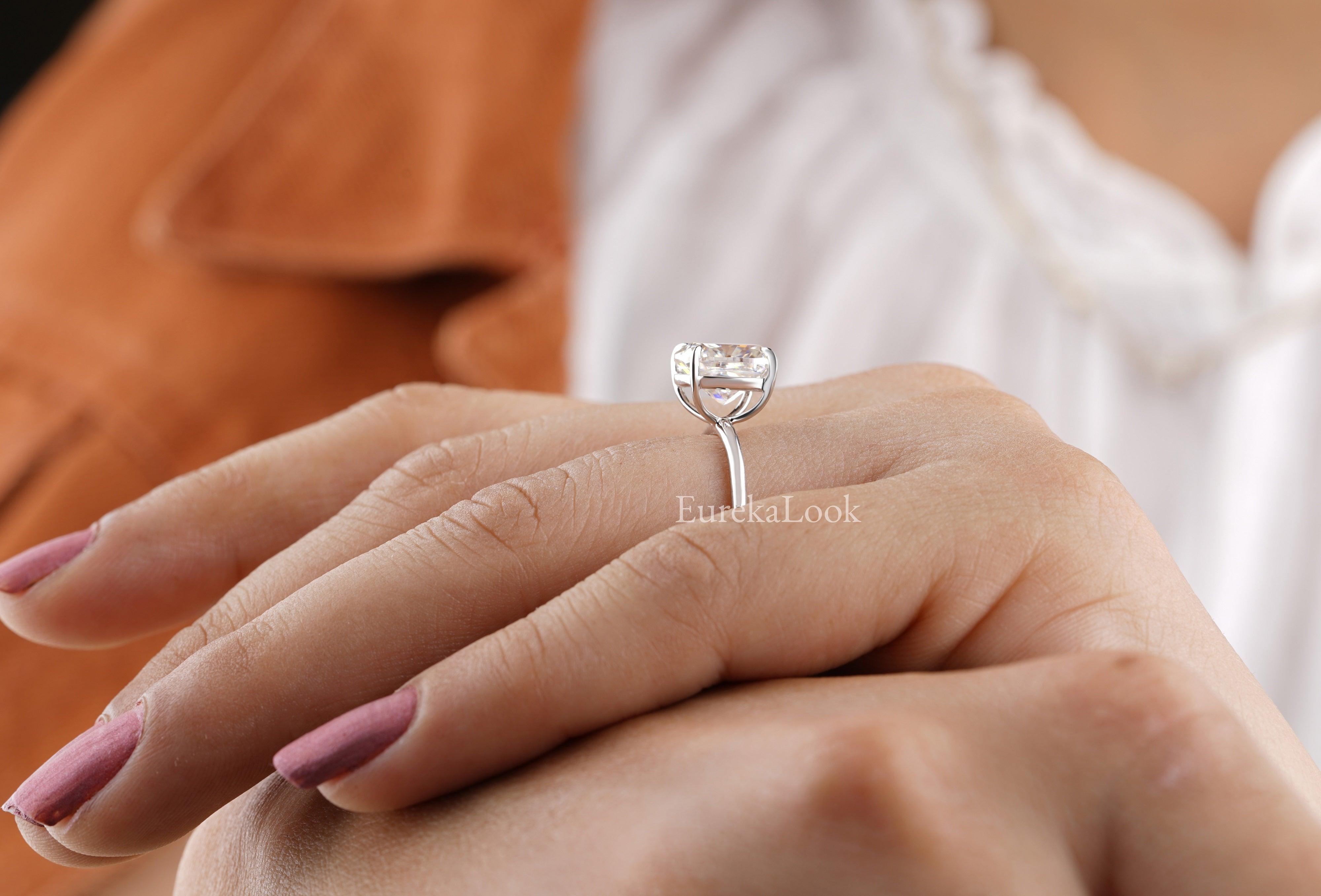 Cushion Cut Moissanite Diamond Engagement Ring - Eurekalook