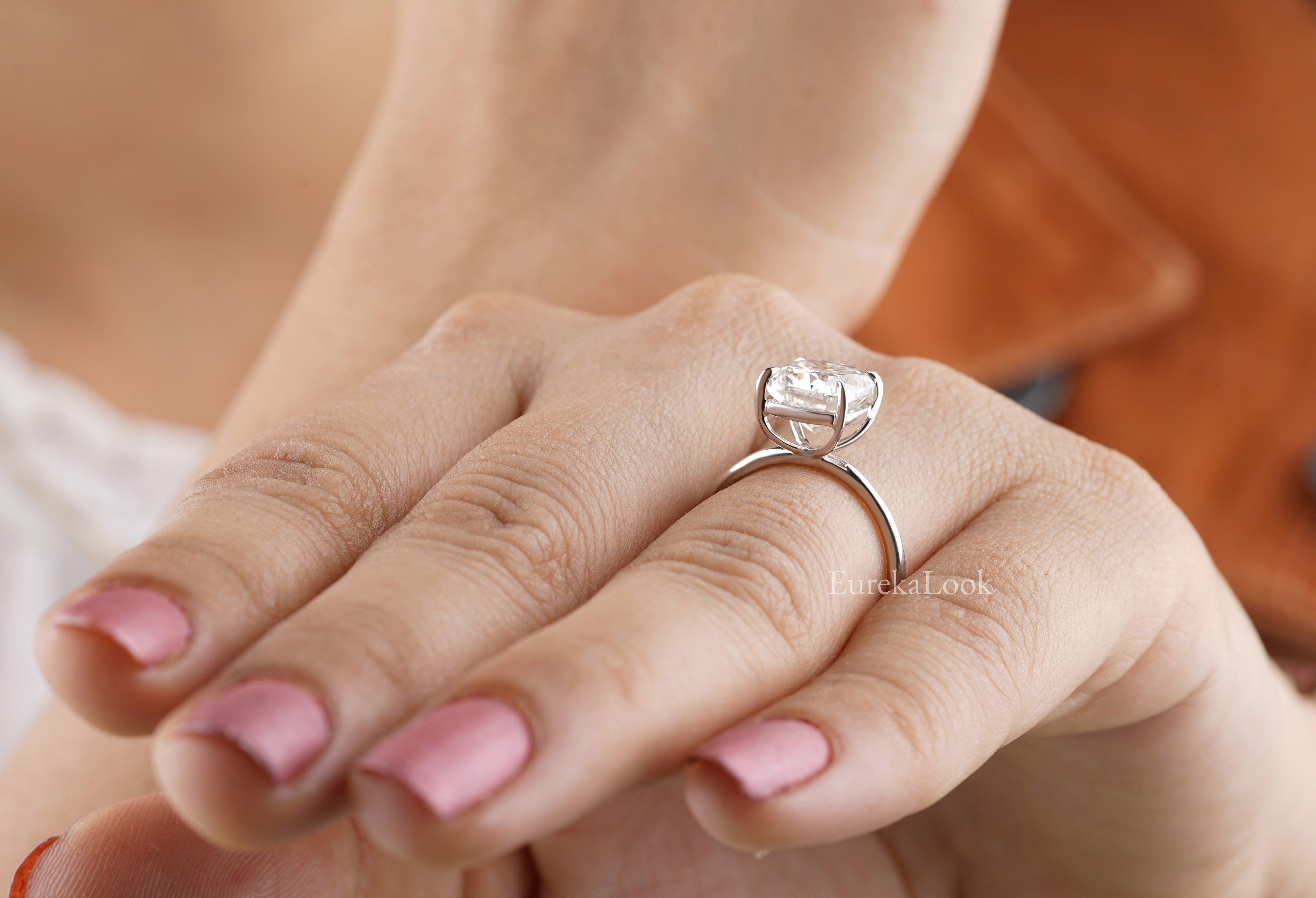 Cushion Cut Moissanite Diamond Engagement Ring - Eurekalook