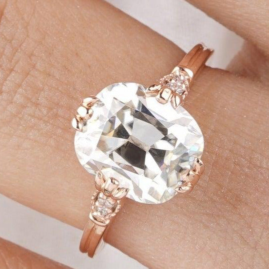 Antique 3.5CT Old Mine Cushion Cut Moissanite Engagement Ring - Eurekalook