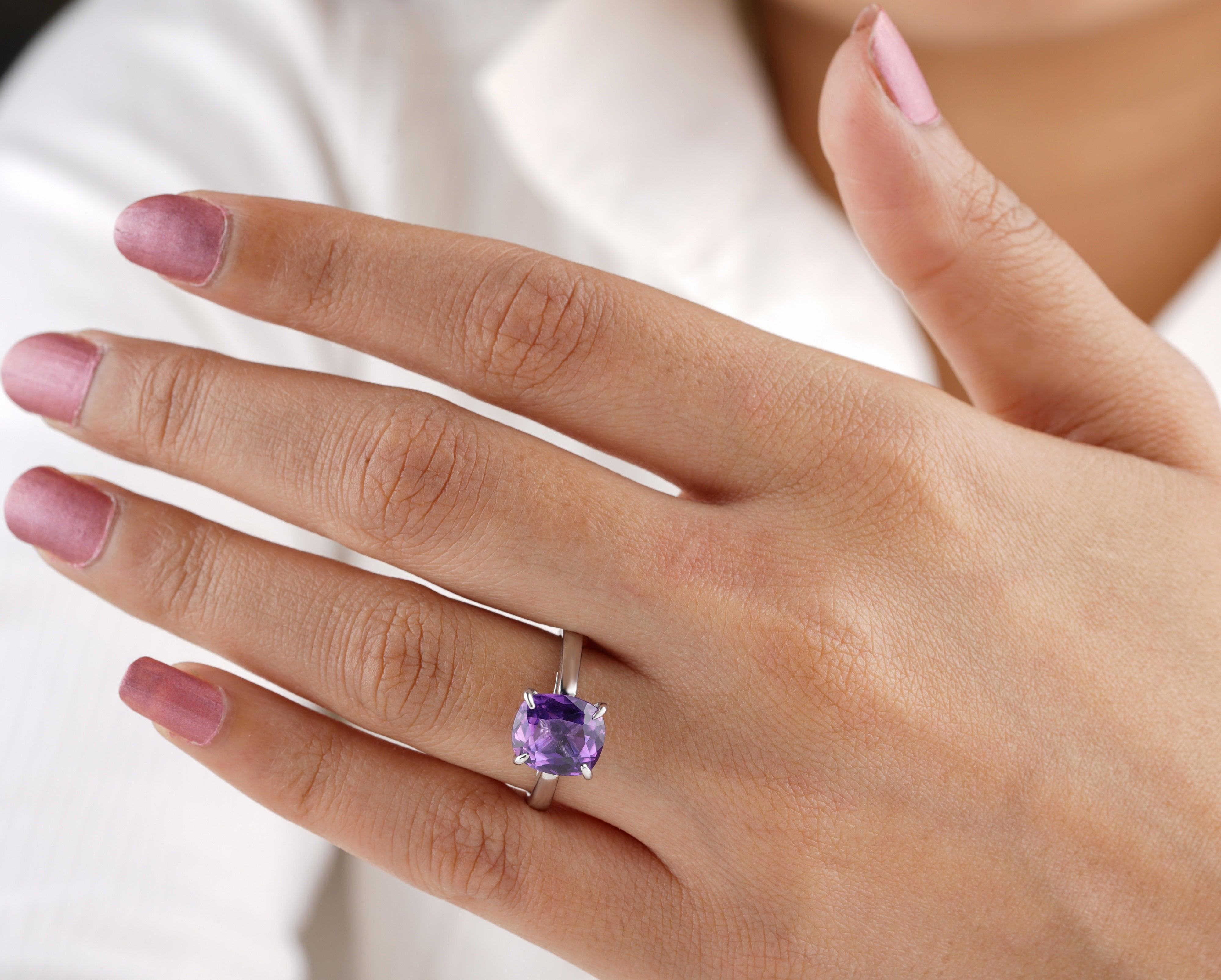 Alexandrite cushion cut ring sale