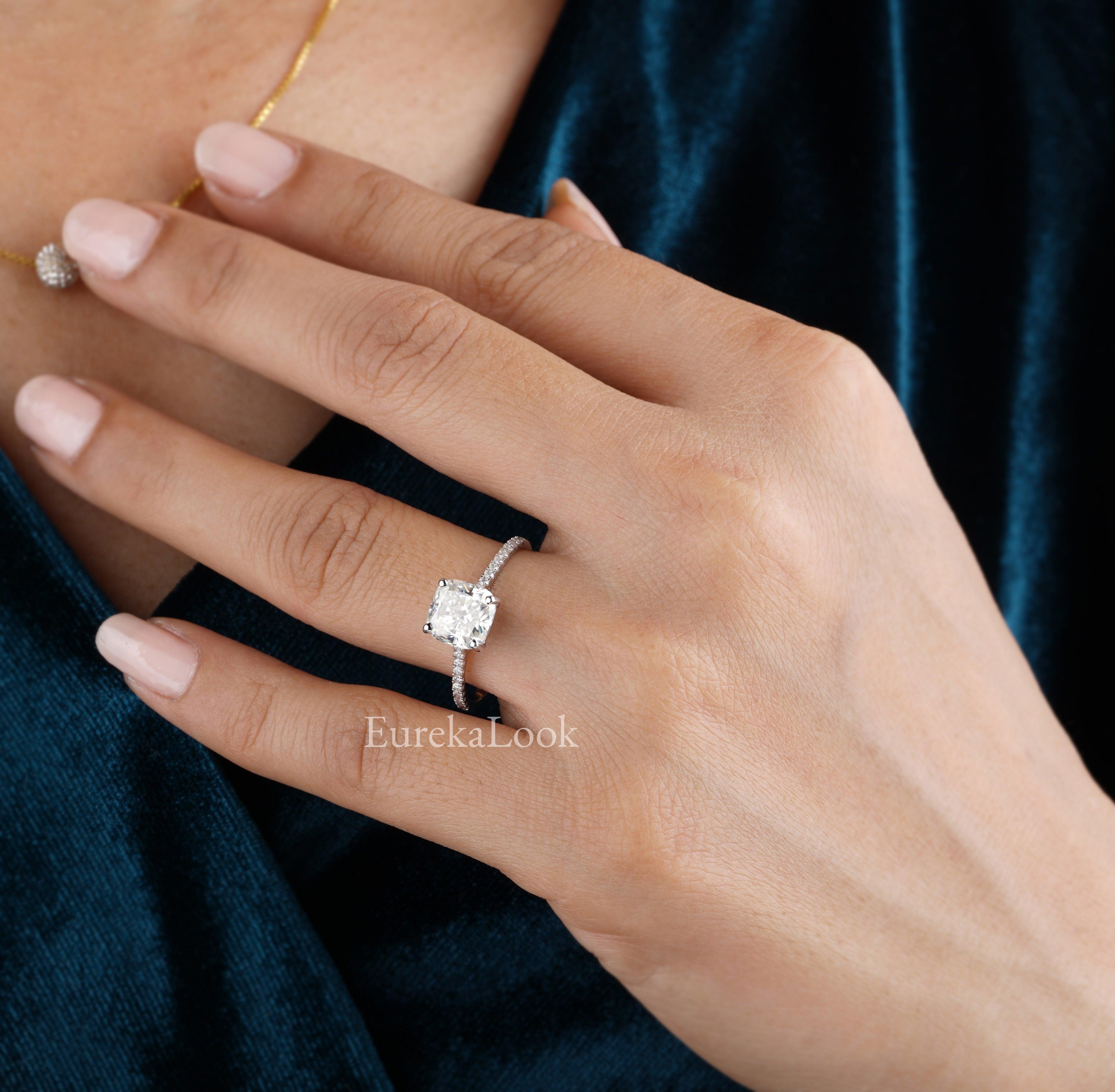 Elongated Cushion Cut Moissanite Engagement Ring – Eurekalook