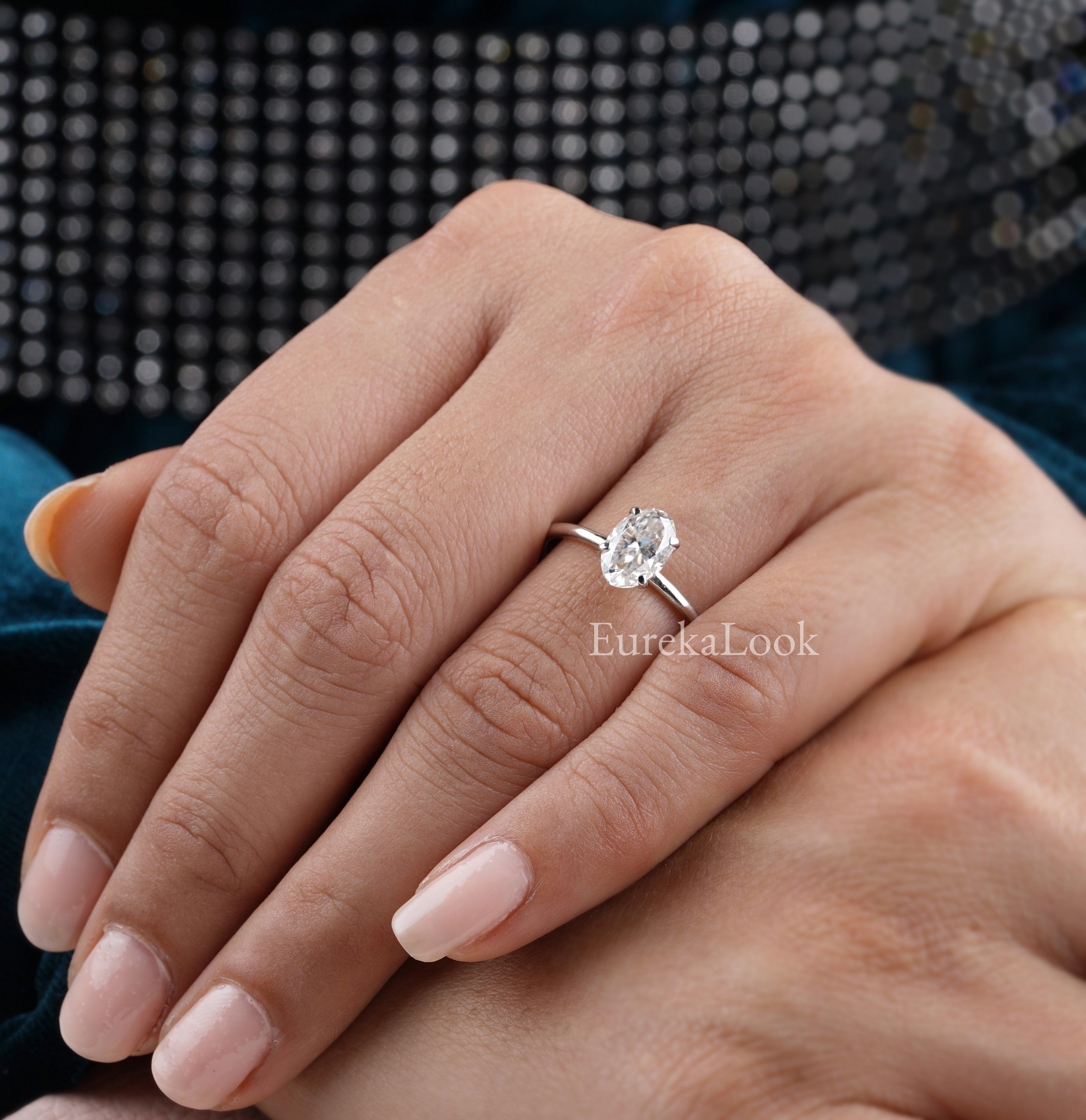 1.90CT Oval Cut Moissanite Solitaire Engagement Ring - Eurekalook