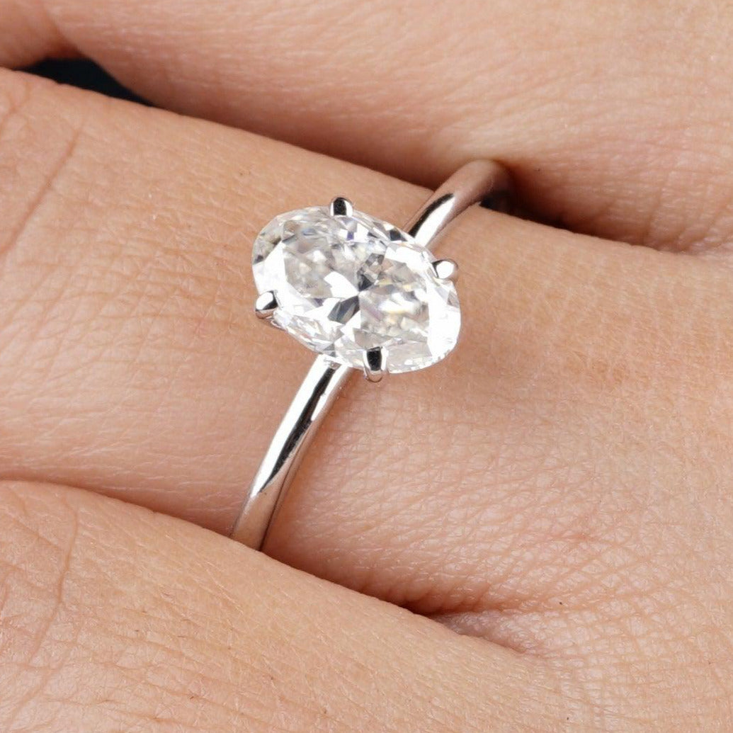 1.90CT Oval Cut Moissanite Solitaire Engagement Ring - Eurekalook