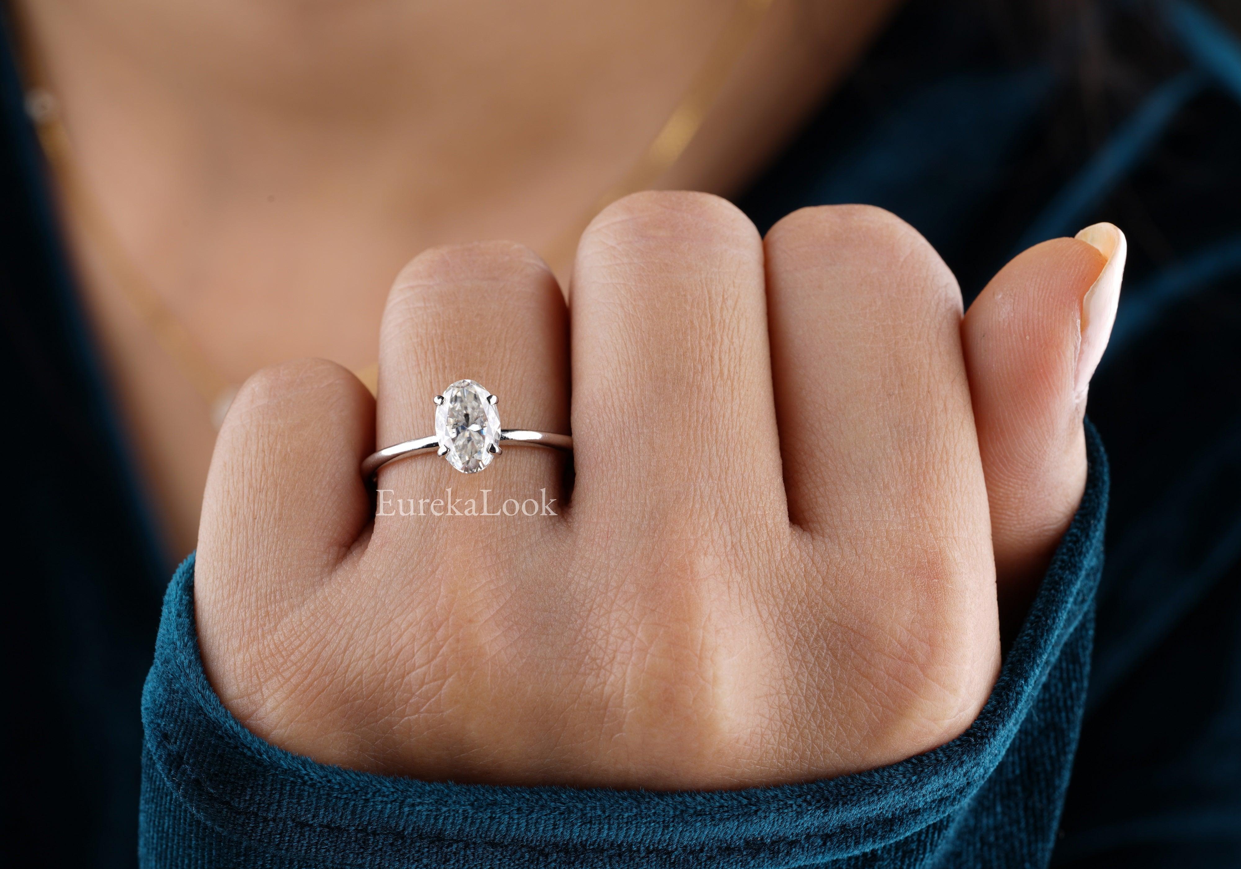1.90CT Oval Cut Moissanite Solitaire Engagement Ring - Eurekalook