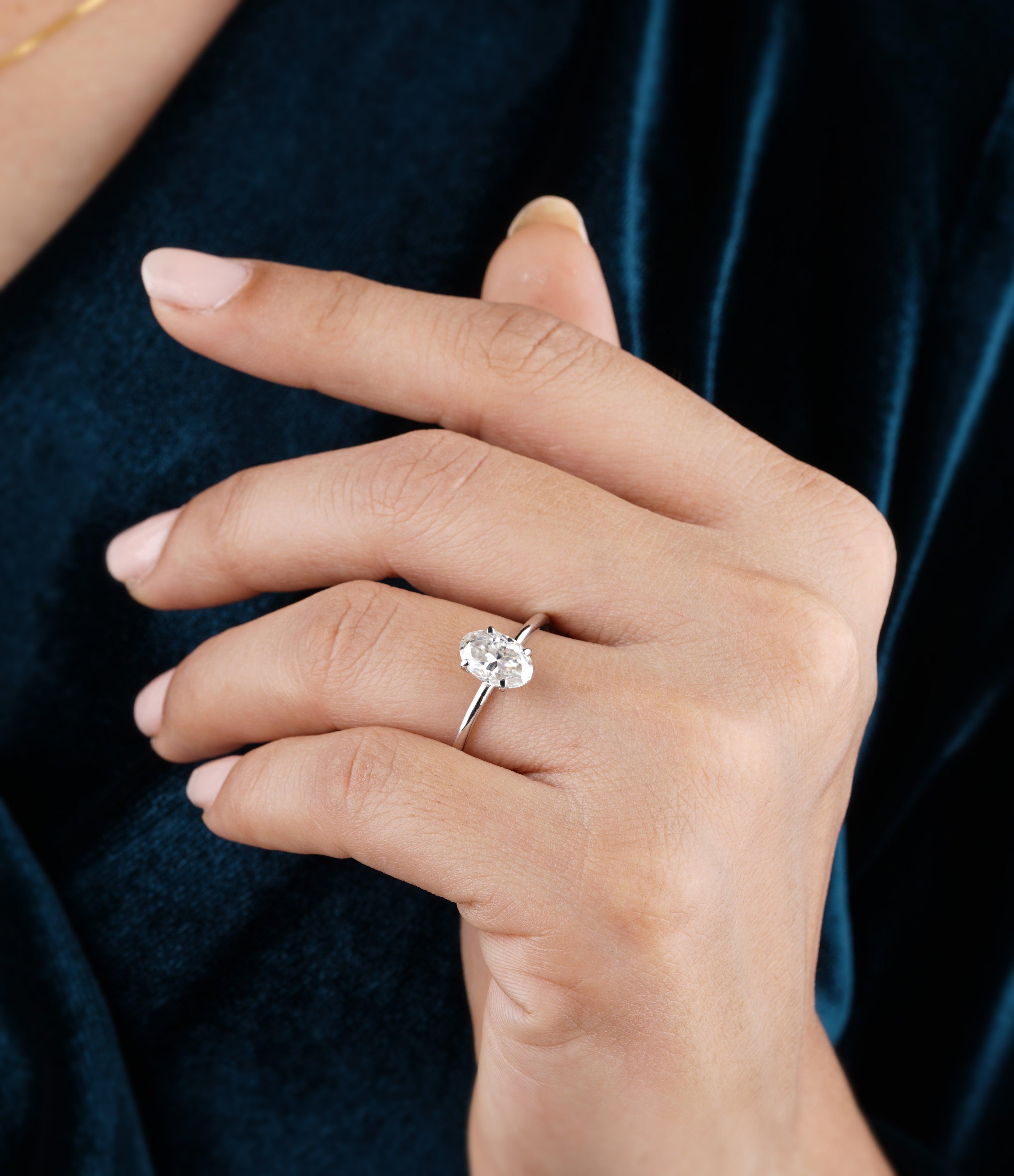 1.90CT Oval Cut Moissanite Solitaire Engagement Ring - Eurekalook