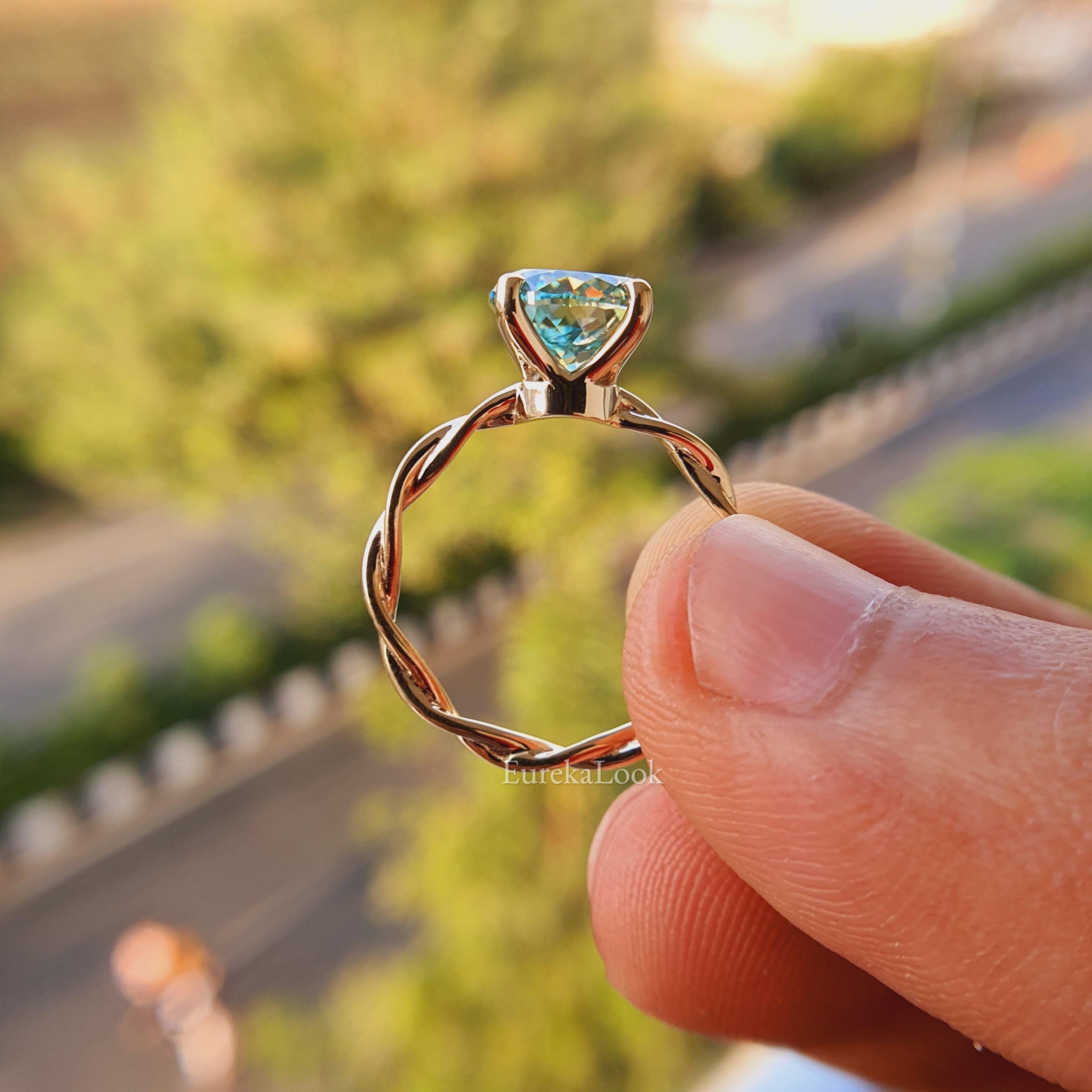 Antique Round Portuguese Cut Moissanite Engagement Ring - Eurekalook
