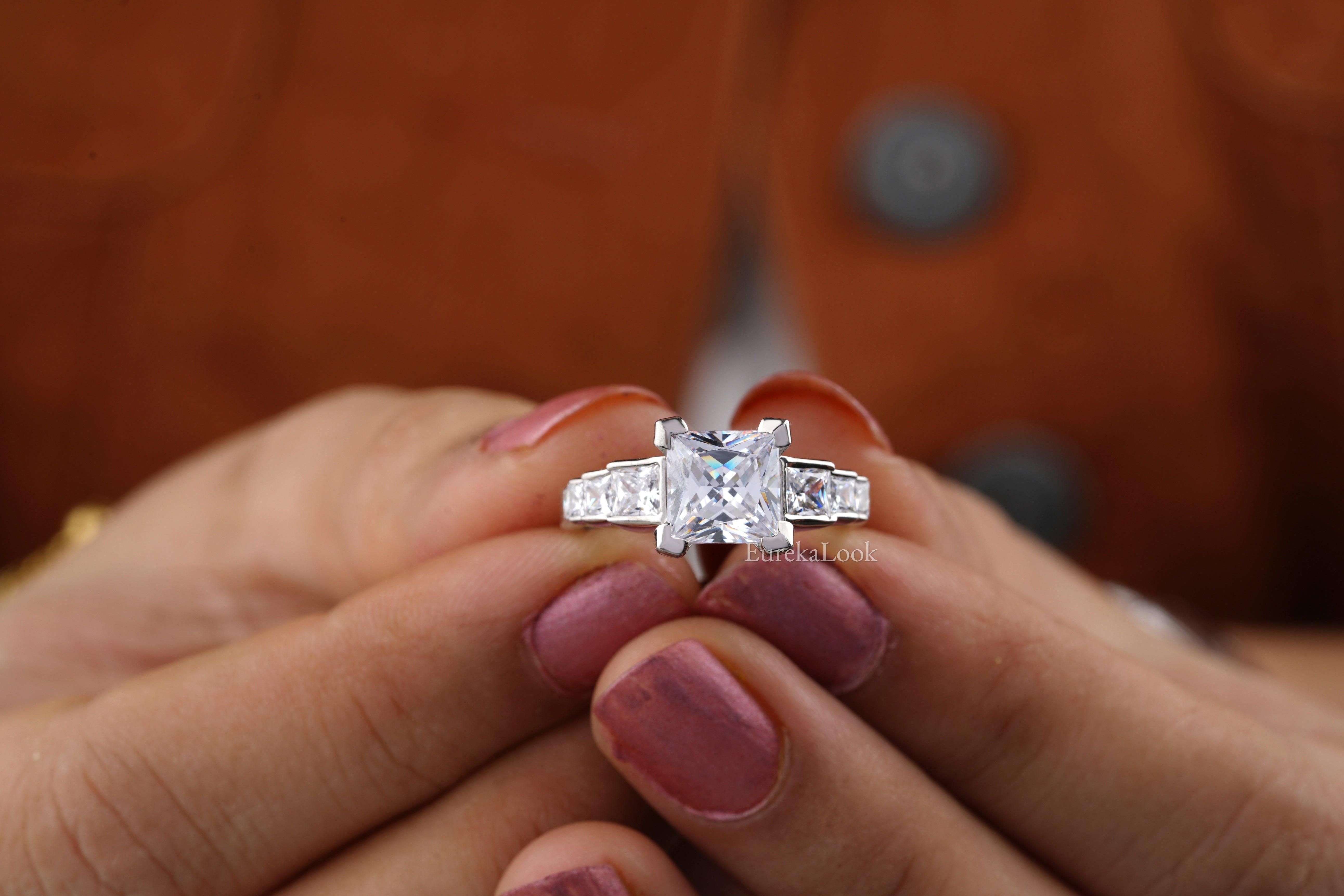 Cutter Step Down Classic Princess Cut Step Down Engagement Ring – Eurekalook