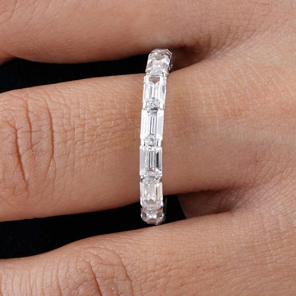 2.80CTW Emerald Cut Moissanite Wedding Bands - Eurekalook